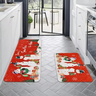 Foto 3 | Juego de Alfombras Navidad Muñecos de Nieve 2 Piezas