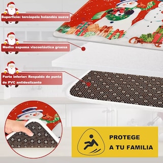 Foto 4 | Juego de Alfombras Navidad Muñecos de Nieve 2 Piezas