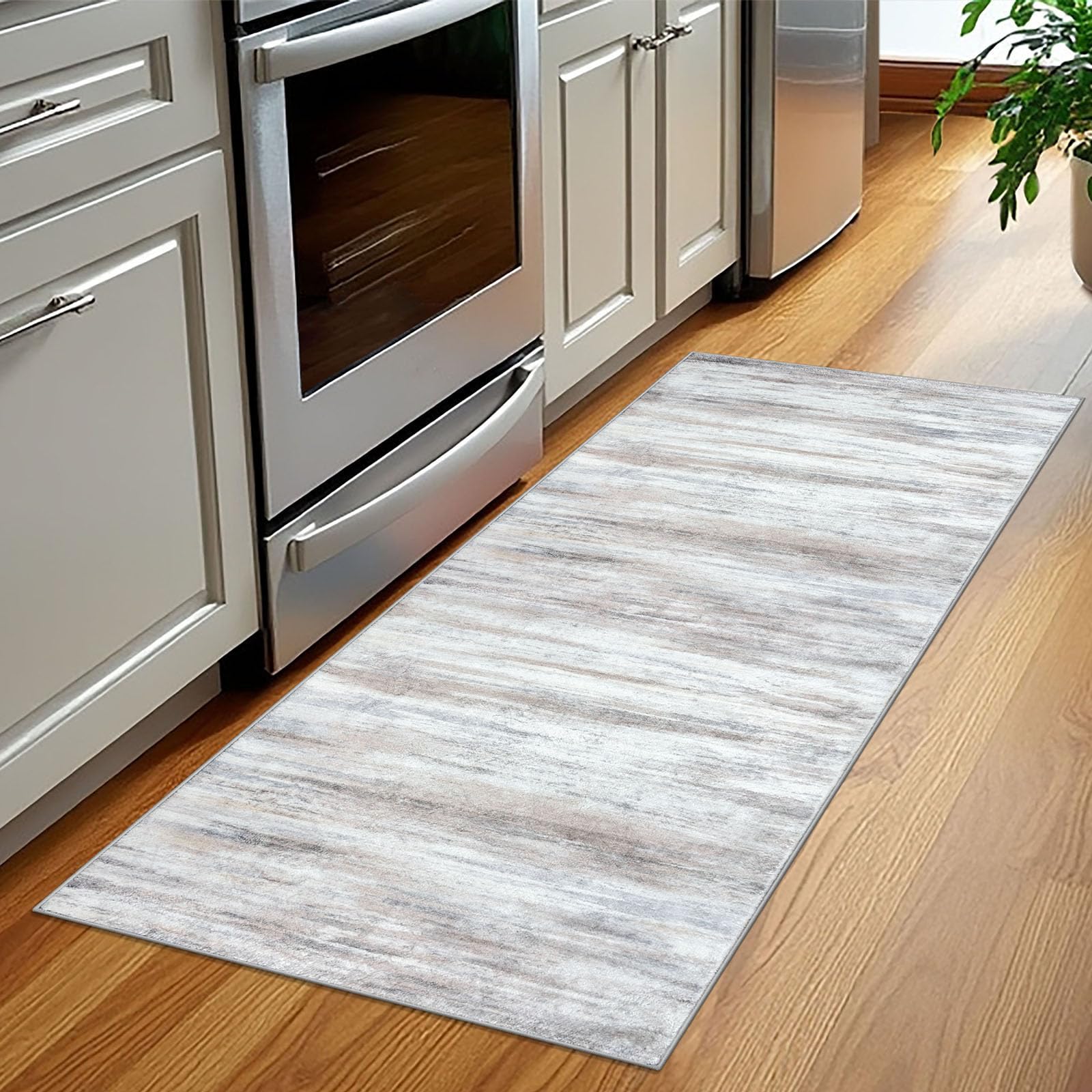 Foto 3 pulgar | Alfombra Kozyfly Moderna Abstracta 60 X 150 cm Beige - Venta Internacional
