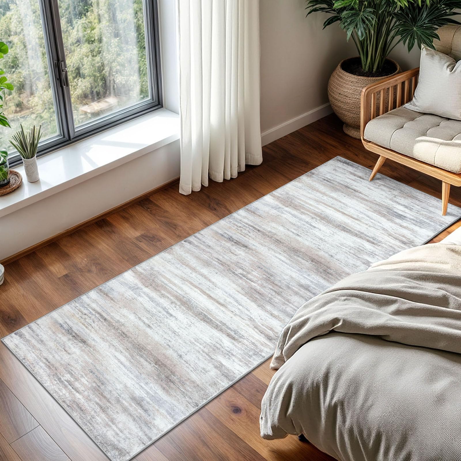 Foto 7 | Alfombra Kozyfly Moderna Abstracta 60 X 150 cm Beige - Venta Internacional