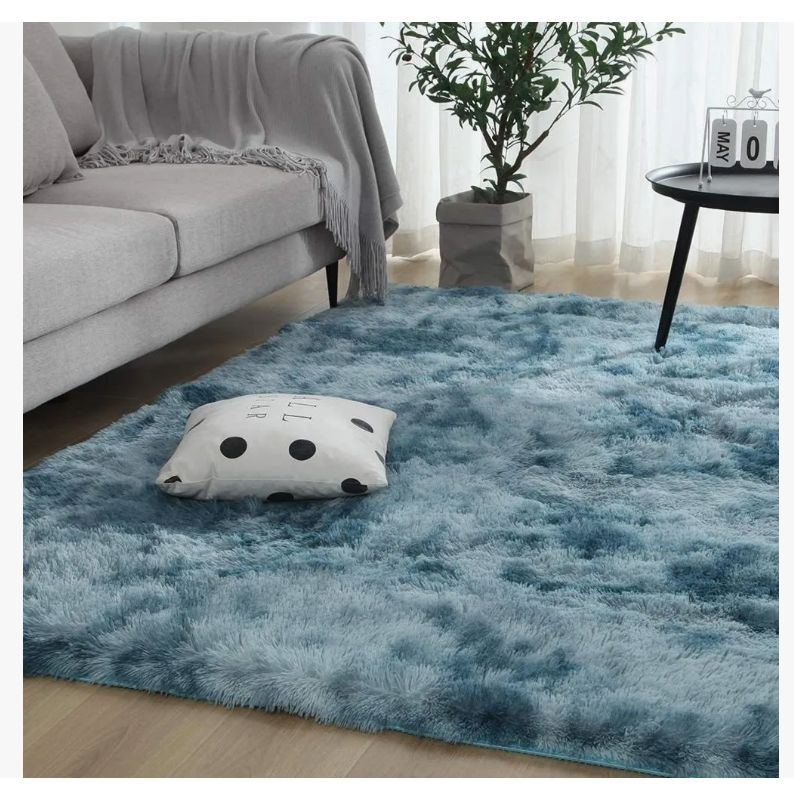 Foto 4 pulgar | Alfombra Decorativa Sala De Estar Y Dormitorio Modeloazul
