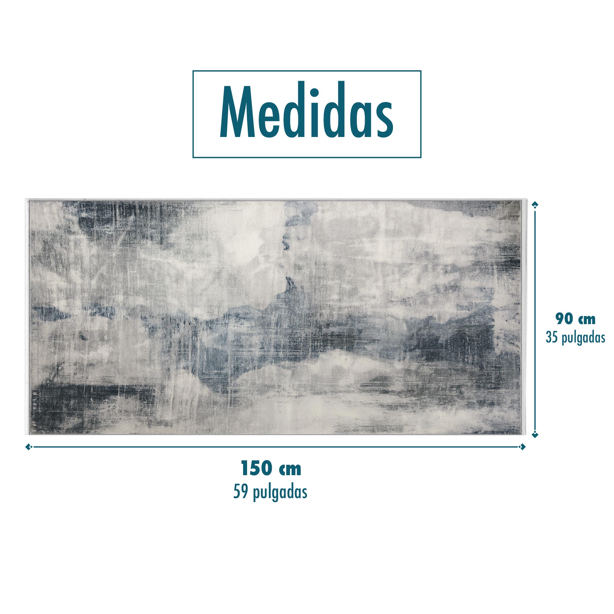 Foto 2 | Magma Life Alfombra Grande De 90x150 Cm (3x4.9 Ft), Color Gris, Estilo Moderno, Suave Al Tacto Tipo Cachemira, Anti