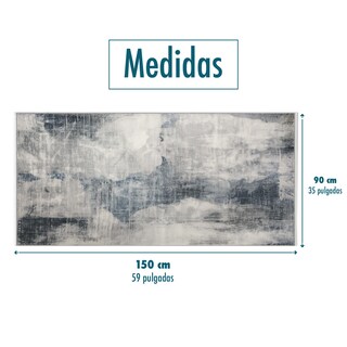Foto 2 | Magma Life Alfombra Grande De 90x150 Cm (3x4.9 Ft), Color Gris, Estilo Moderno, Suave Al Tacto Tipo Cachemira, Anti