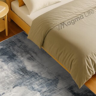 Foto 3 | Magma Life Alfombra Grande De 90x150 Cm (3x4.9 Ft), Color Gris, Estilo Moderno, Suave Al Tacto Tipo Cachemira, Anti