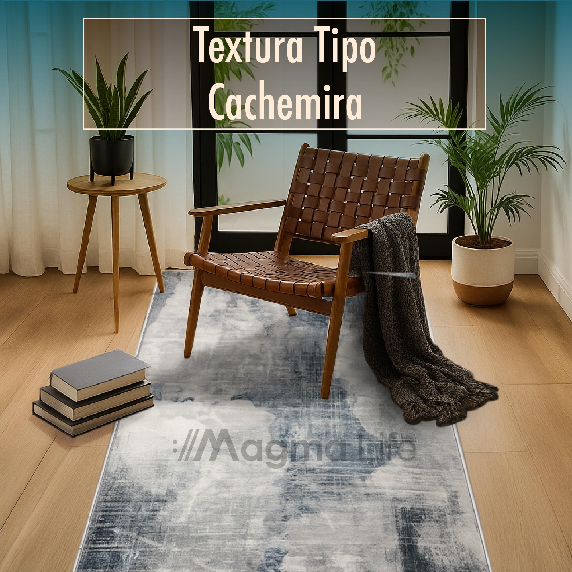 Foto 8 pulgar | Magma Life Alfombra Grande De 90x150 Cm (3x4.9 Ft), Color Gris, Estilo Moderno, Suave Al Tacto Tipo Cachemira, Anti