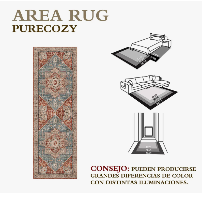 Foto 6 pulgar | 60x180cm Alfombras Decorativos Tapete Para Entrada Y Cocina
