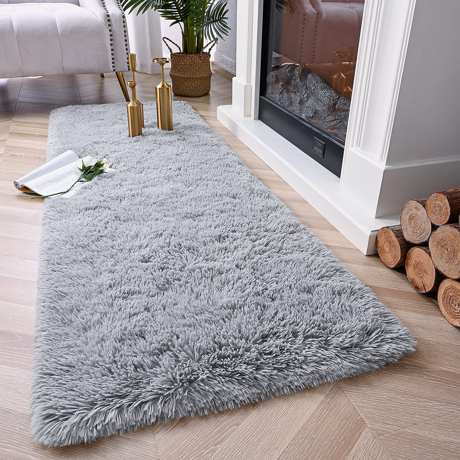 Foto 3 pulgar | Alfombra Chicrug Soft Runner Para Dormitorio O Sala De Estar, 60 X 180 Cm, Color Gris - Venta Internacional.