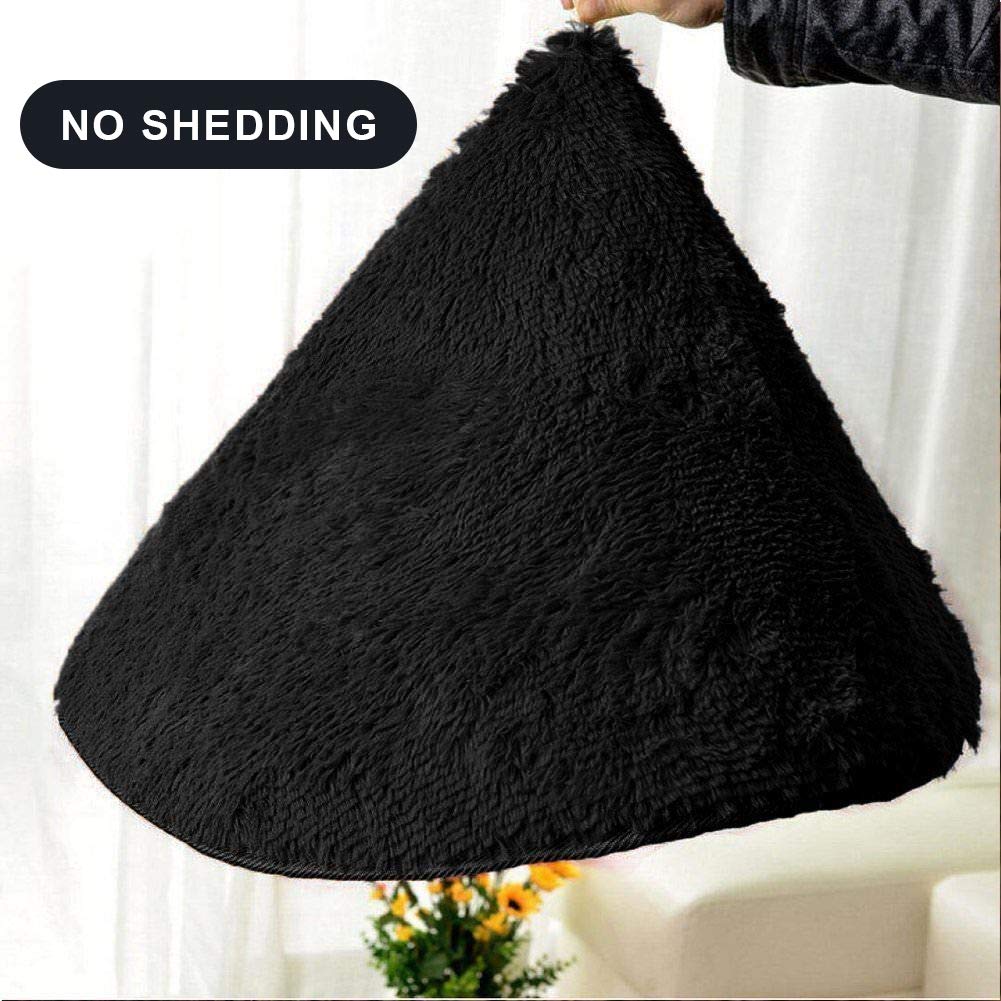 Foto 5 | Alfombra Merelax Soft Modern Shaggy Para Dormitorio, 60 X 90 Cm, Color Negro - Venta Internacional.