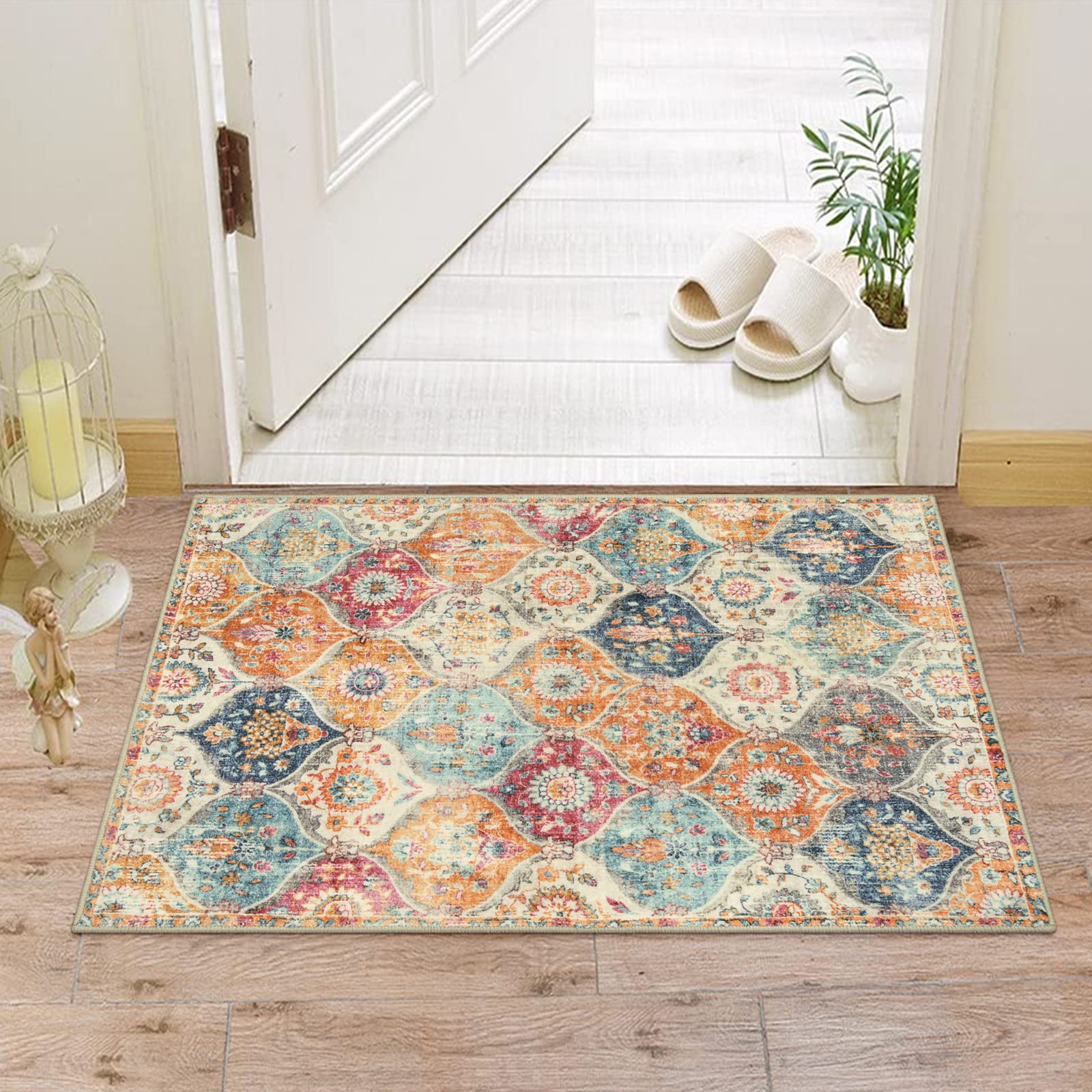 Foto 6 pulgar | Alfombra Lahome Moroccan Trellis De 60 X 90 Cm, Color Crema, Antideslizante - Venta Internacional.