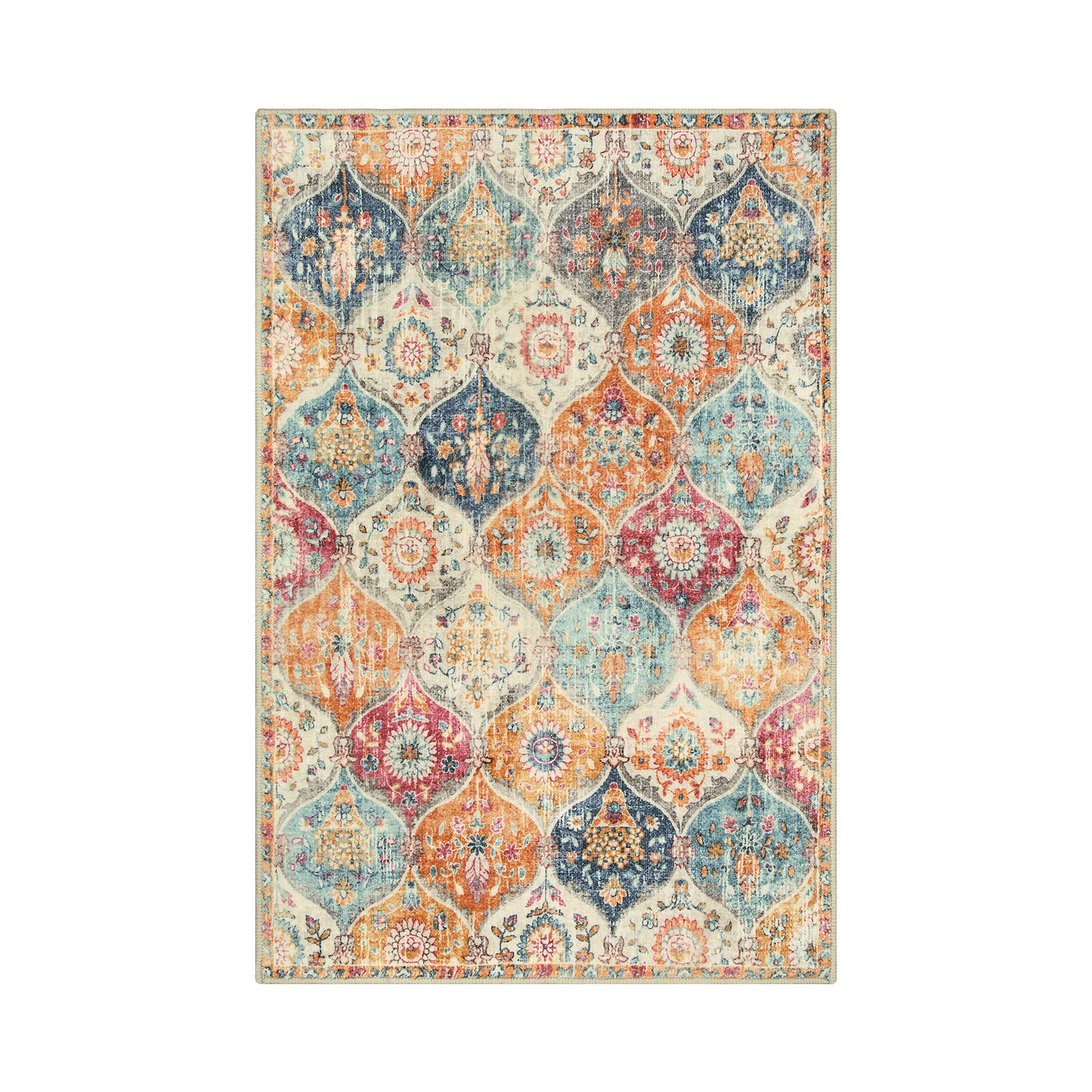 Foto 8 pulgar | Alfombra Lahome Moroccan Trellis De 60 X 90 Cm, Color Crema, Antideslizante - Venta Internacional.