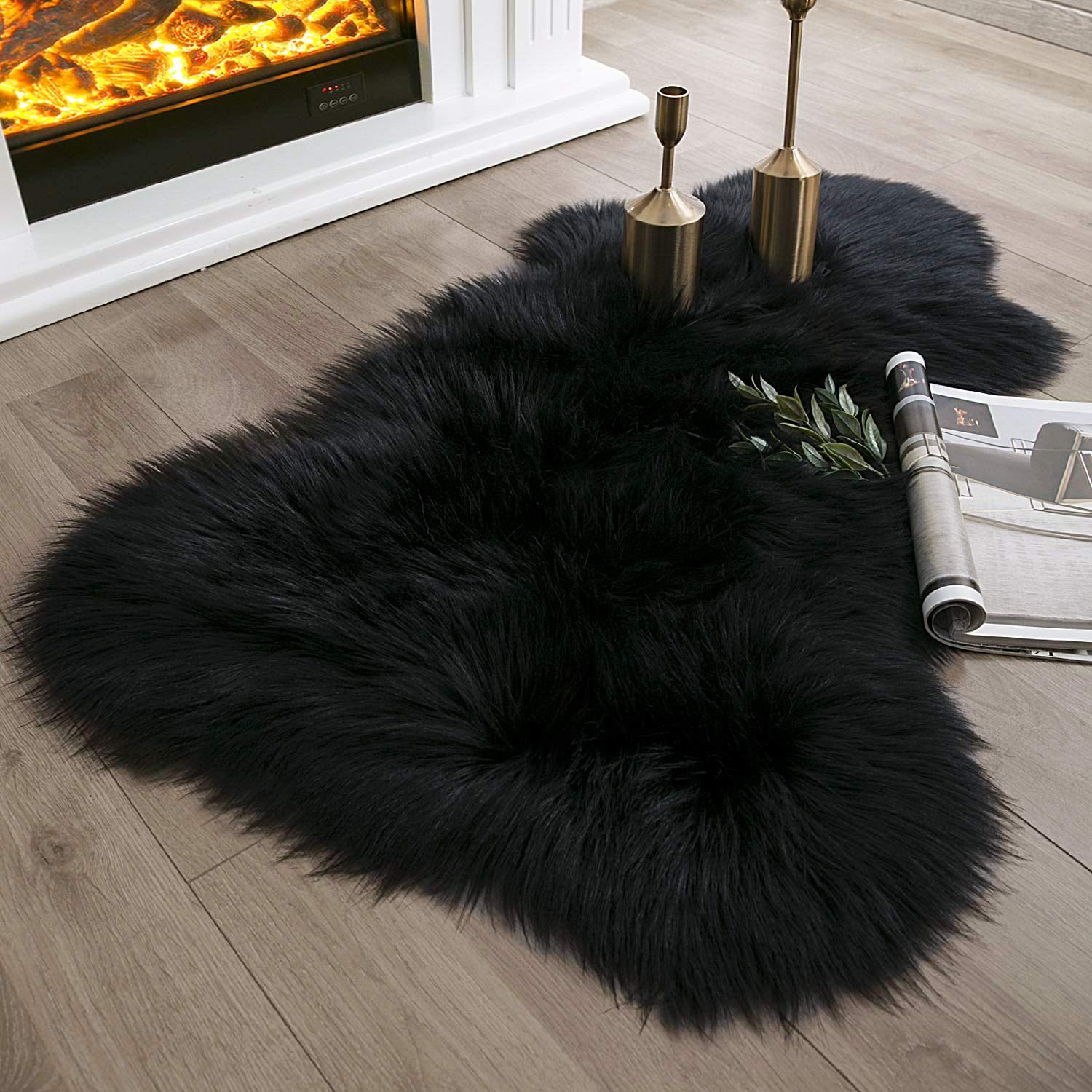 Foto 2 pulgar | Alfombra Ashler Home DecoNegra 60 x 90 cm-Venta Internacional