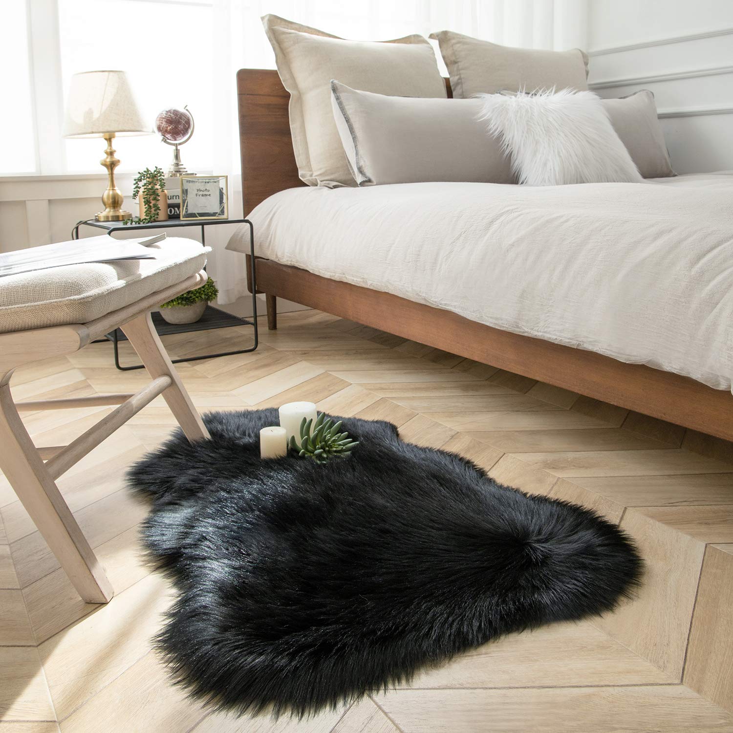 Foto 4 pulgar | Alfombra Ashler Home DecoNegra 60 x 90 cm-Venta Internacional