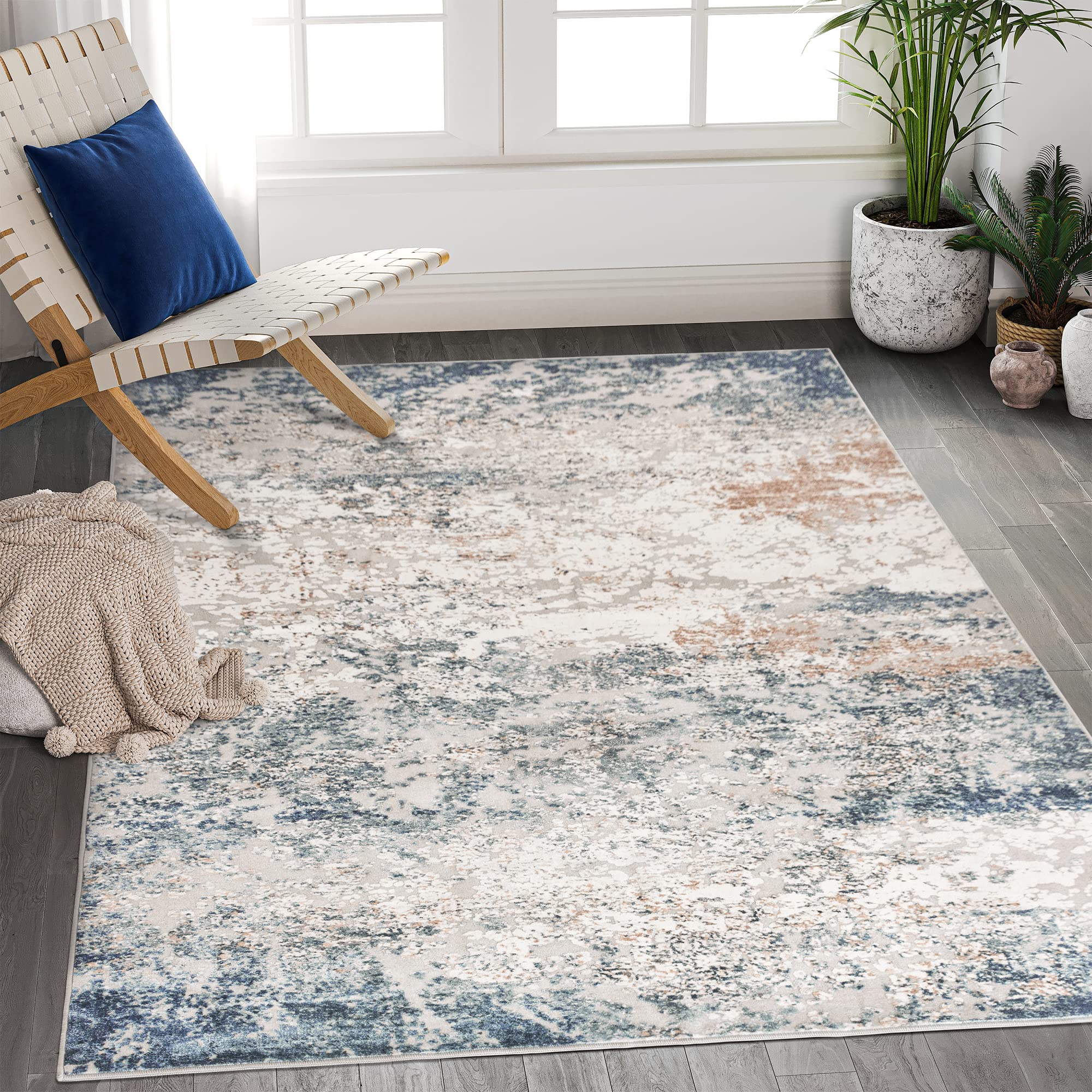 Area Rug Art&tuft, Lavable, Con Respaldo Antideslizante, Abstracto, 6 Pies - Venta Internacional.