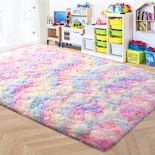 Alfombra Iseau Rainbow De Piel Sintética Esponjosa, 150 X 240 Cm, Para Sala De Estar - Venta Internacional.