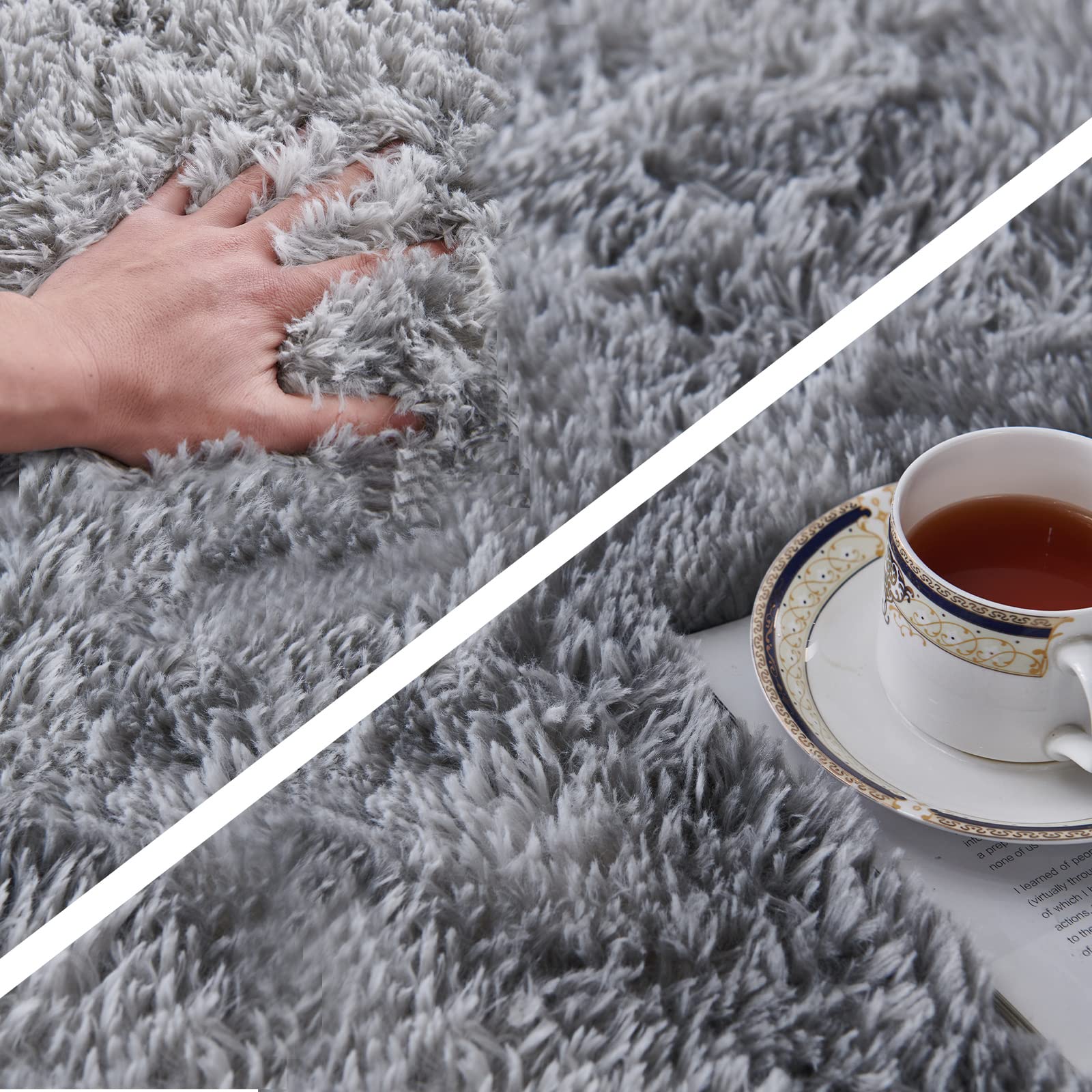 Foto 4 pulgar | Alfombra Tabayon Shag 150 X 210 cm Gris Claro Antideslizante - Venta Internacional