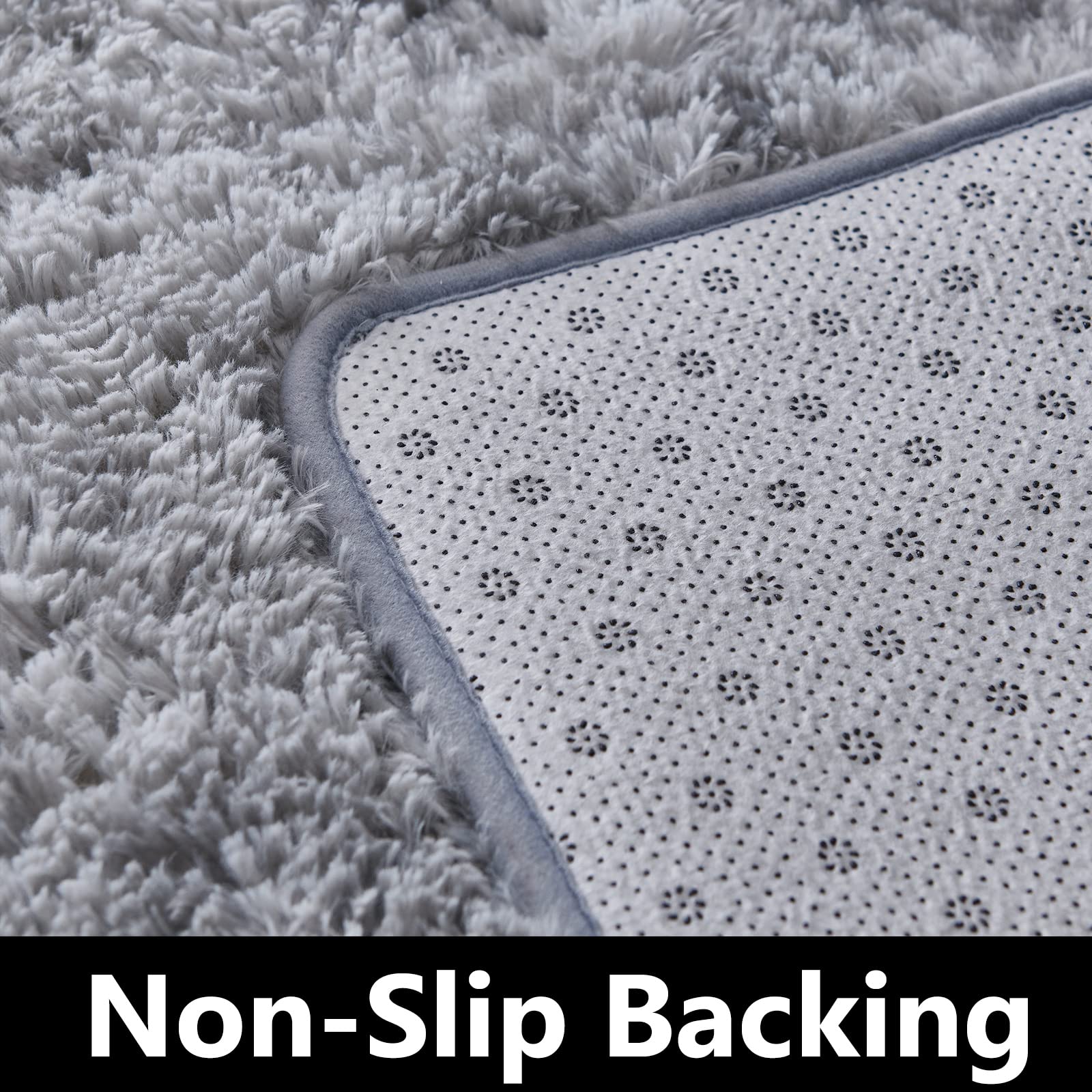 Foto 6 pulgar | Alfombra Tabayon Shag 150 X 210 cm Gris Claro Antideslizante - Venta Internacional