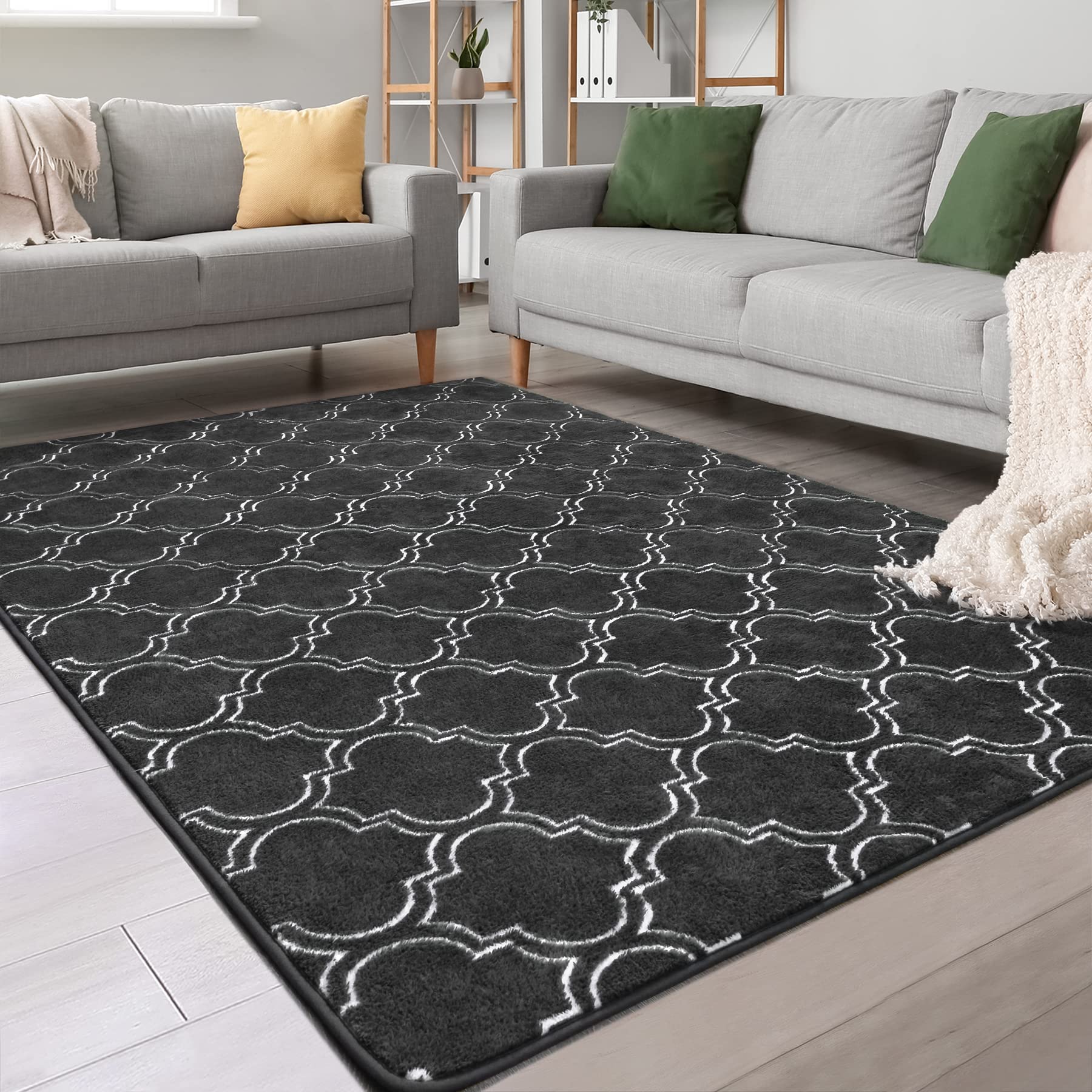 Alfombra Chicrug Shag Geométrica Moderna 160 X 230 Cm para Dormitorio - Venta Internacional