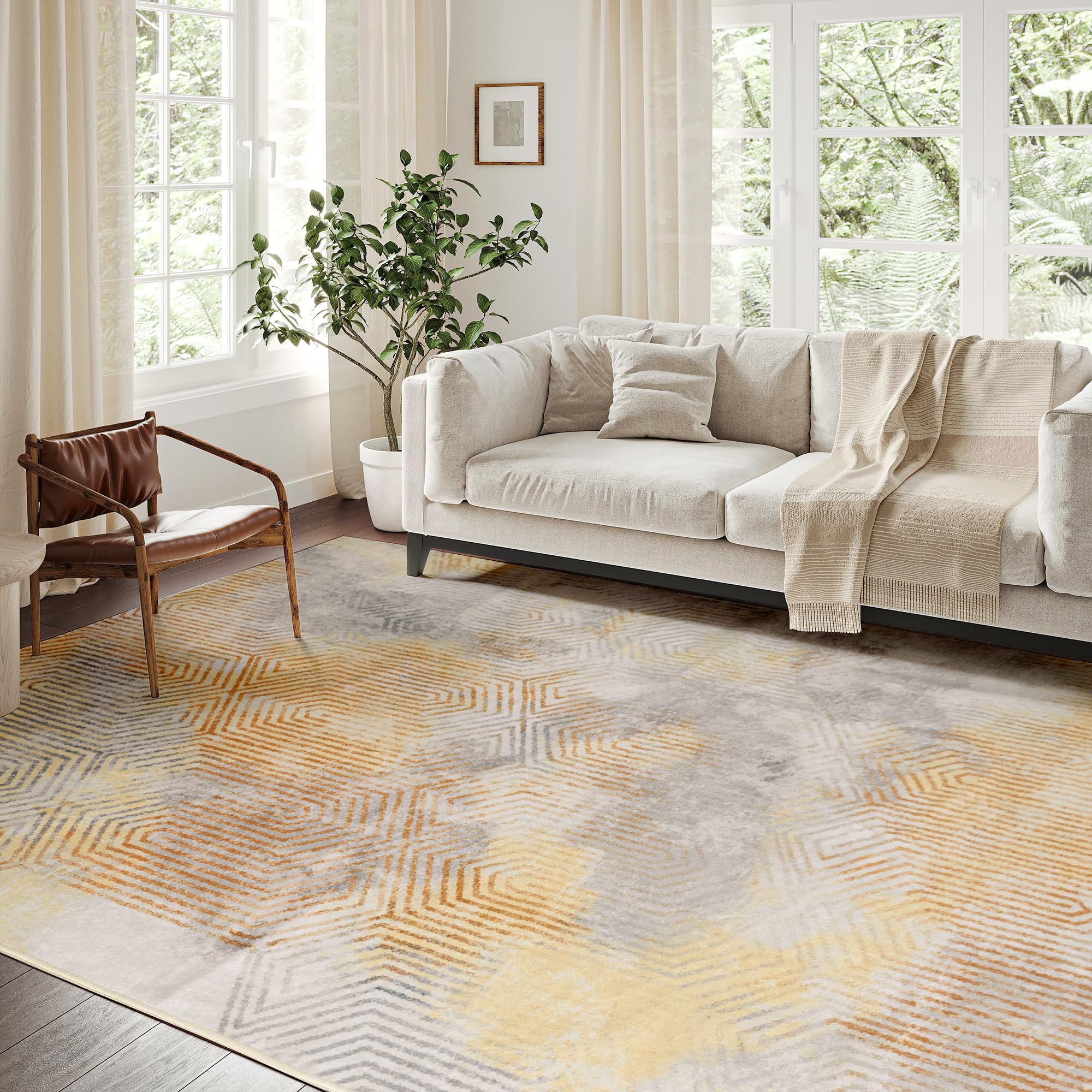 Foto 5 pulgar | Area Rug Art&tuft, Lavable, Con Respaldo Antideslizante, Abstracto, 5 Pies - Venta Internacional.