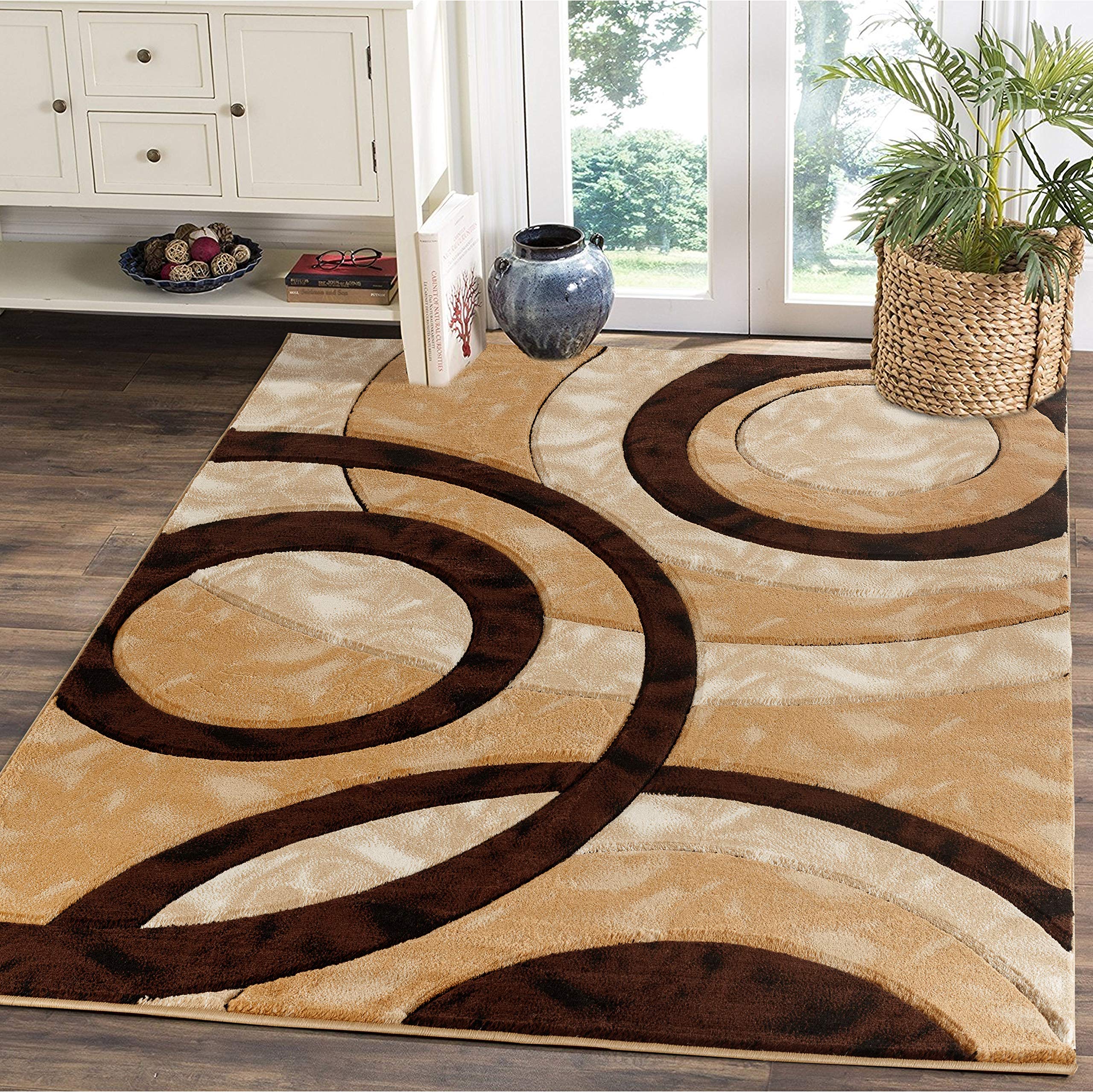 Alfombra Glory Rugs Círculos Marrones 120 X 180 cm - Venta Internacional