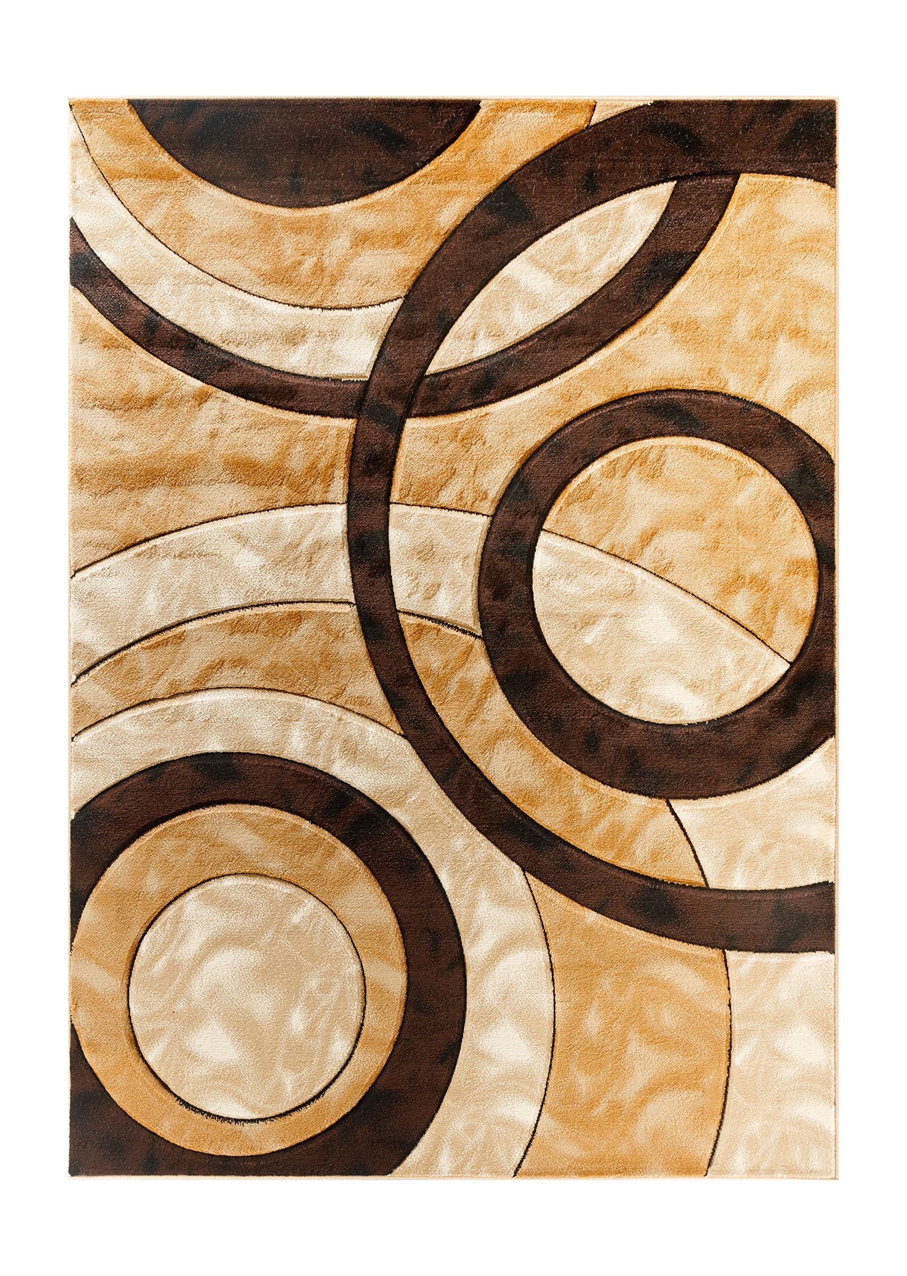 Foto 3 pulgar | Alfombra Glory Rugs Círculos Marrones 120 X 180 cm - Venta Internacional