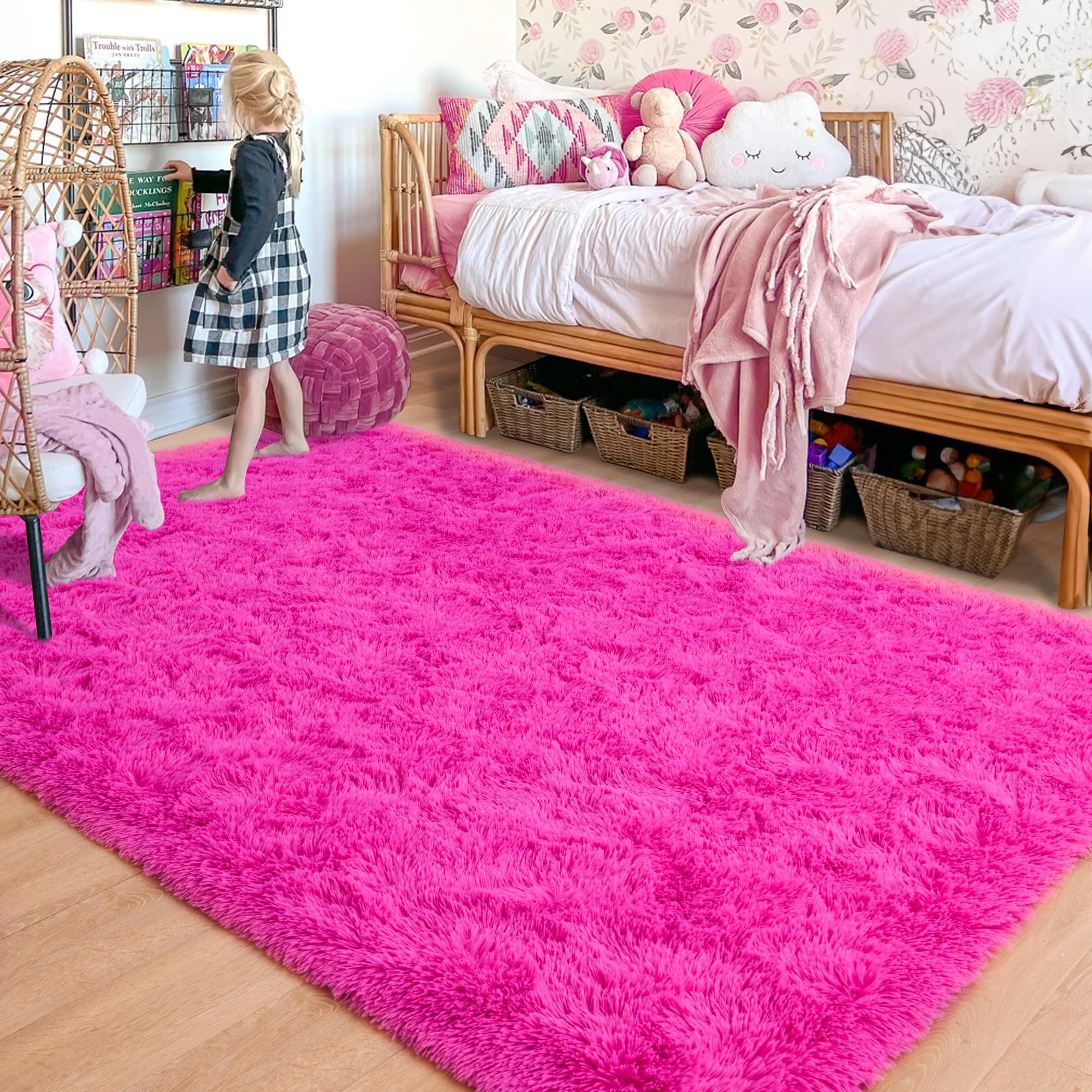 Alfombra Iseau Fluffy Shaggy Velvet Antideslizante Para Dormitorio  - Venta Internacional. $2,155