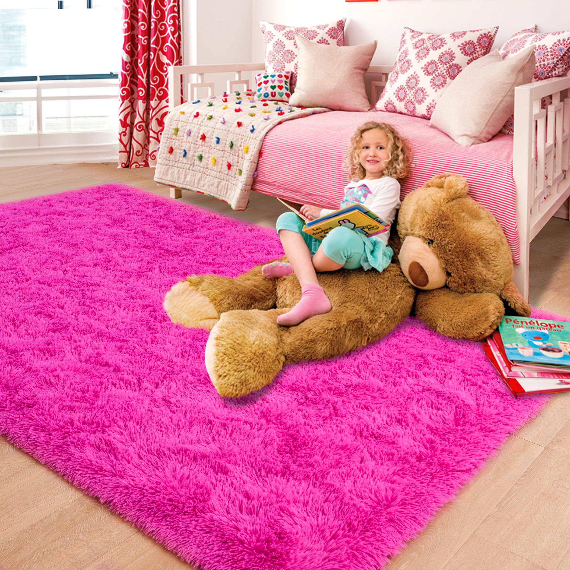 Foto 4 pulgar | Alfombra Iseau Fluffy Shaggy Velvet Antideslizante Para Dormitorio  - Venta Internacional.