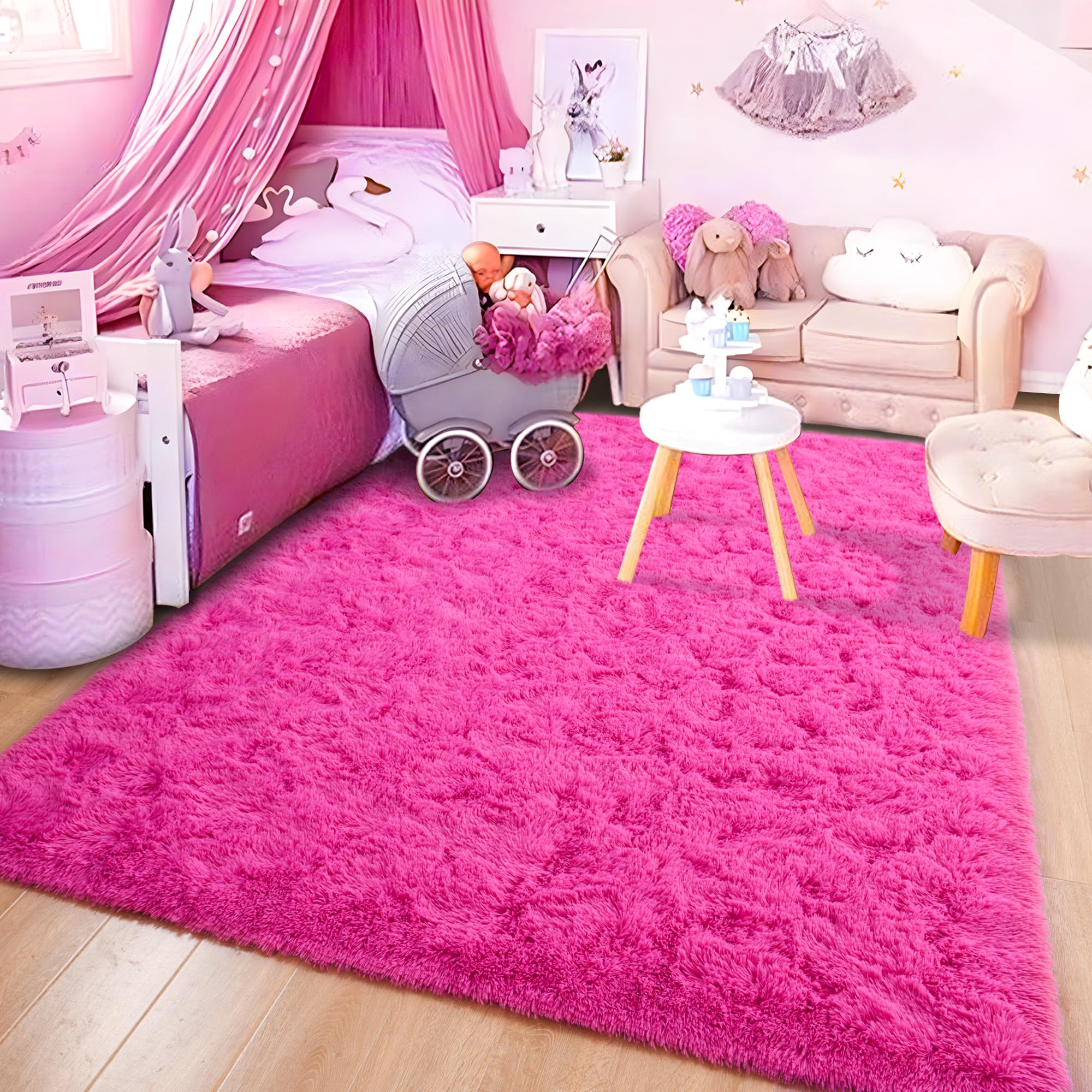 Foto 4 | Alfombra Iseau Fluffy Shaggy Velvet Antideslizante Para Dormitorio  - Venta Internacional.