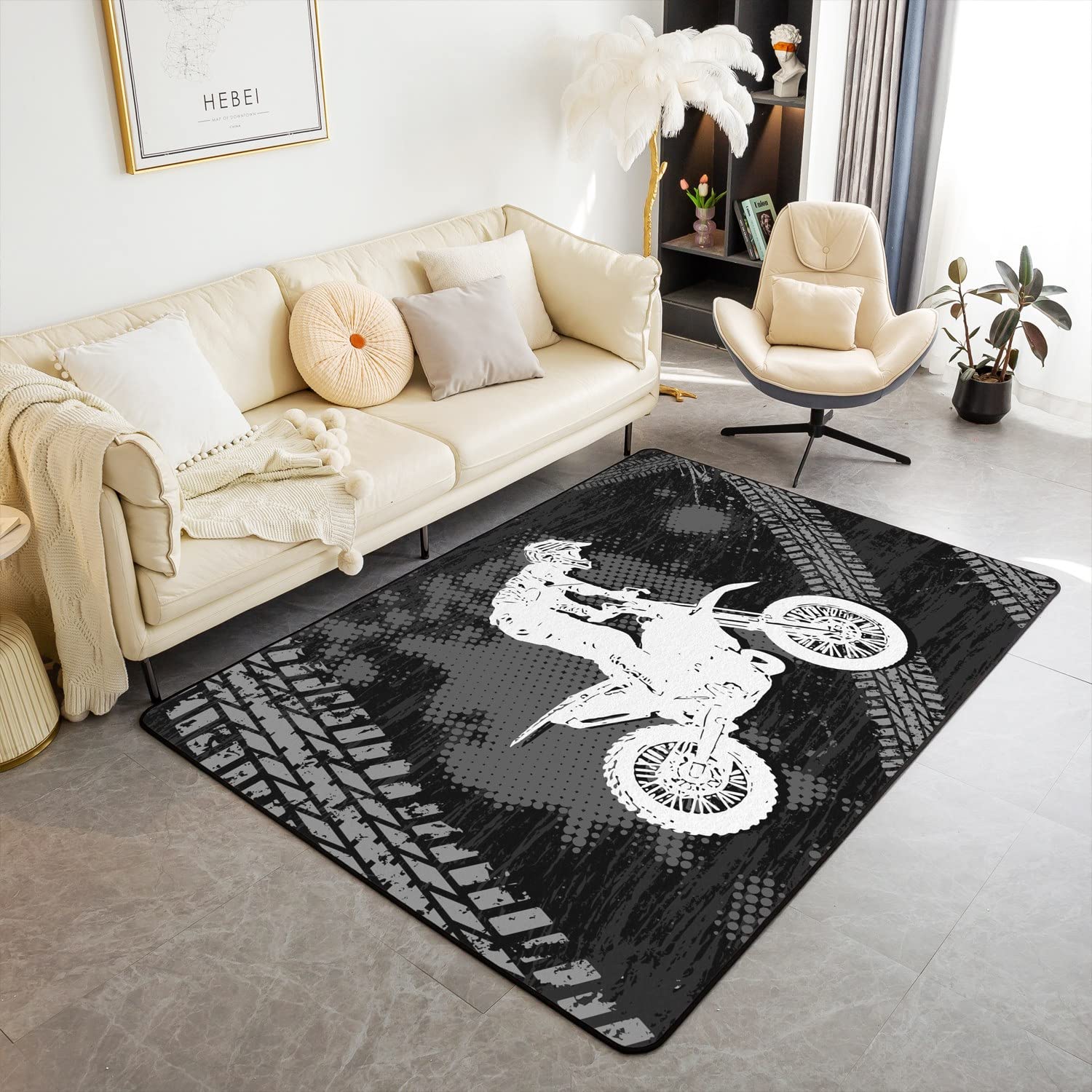 Foto 2 pulgar | Area Rug Castle Fairy Racing Car Motocross 100 X 150 Cm - Venta Internacional.