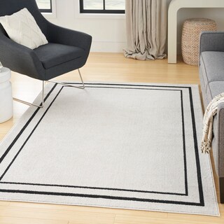 Foto 1 | Area Rug Nourison Essentials Para Interiores Y Exteriores, Color Marfil Y Negro, 120 Cm X 180 Cm - Venta Internacional.