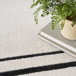 Foto 5 | Area Rug Nourison Essentials Para Interiores Y Exteriores, Color Marfil Y Negro, 120 Cm X 180 Cm - Venta Internacional.