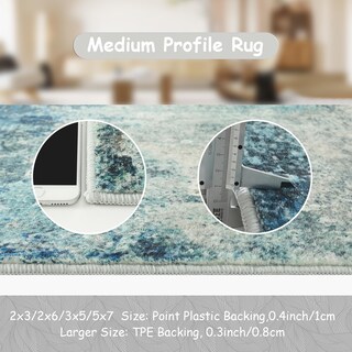 Foto 4 | Alfombra Lahome, Moderna, Abstracta, 200 X 250 Cm, Color Azul Y Gris - Venta Internacional.