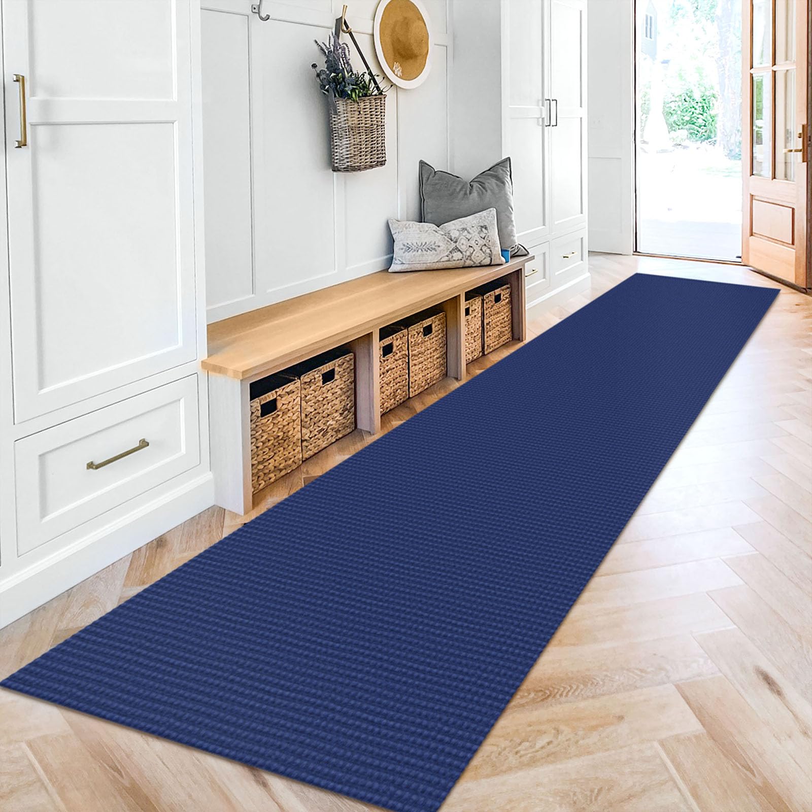 Foto 2 pulgar | Alfombra Lavable 80x365 Cm Antideslizante Azul - Venta Internacional