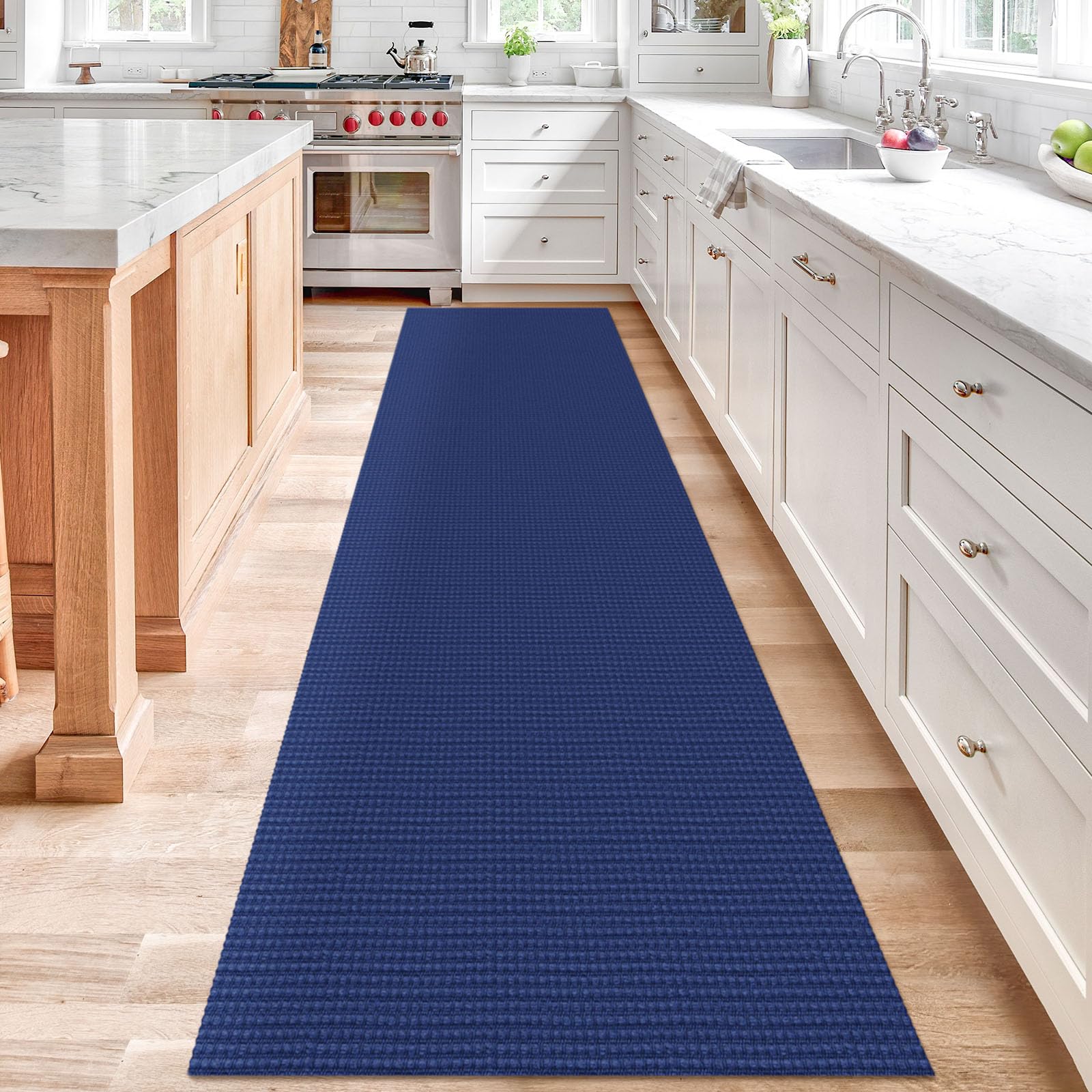 Foto 8 pulgar | Alfombra Lavable 80x365 Cm Antideslizante Azul - Venta Internacional