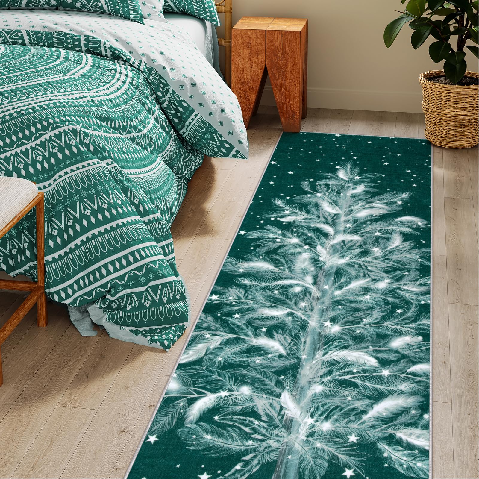 Foto 8 pulgar | Alfombra Antideslizante Lahome Christmas Green 60x180 Cm - Venta Internacional