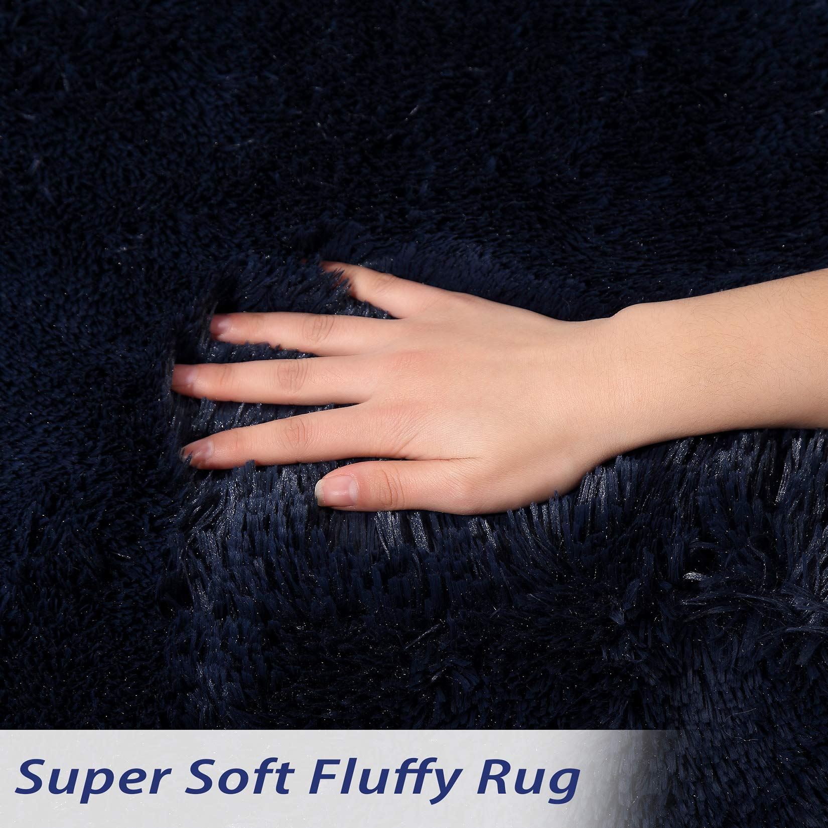 Foto 6 pulgar | Alfombra Caromio Azul Marino Extra Grande De 240 Cm X 300 Cm, Ultrasuave - Venta Internacional.