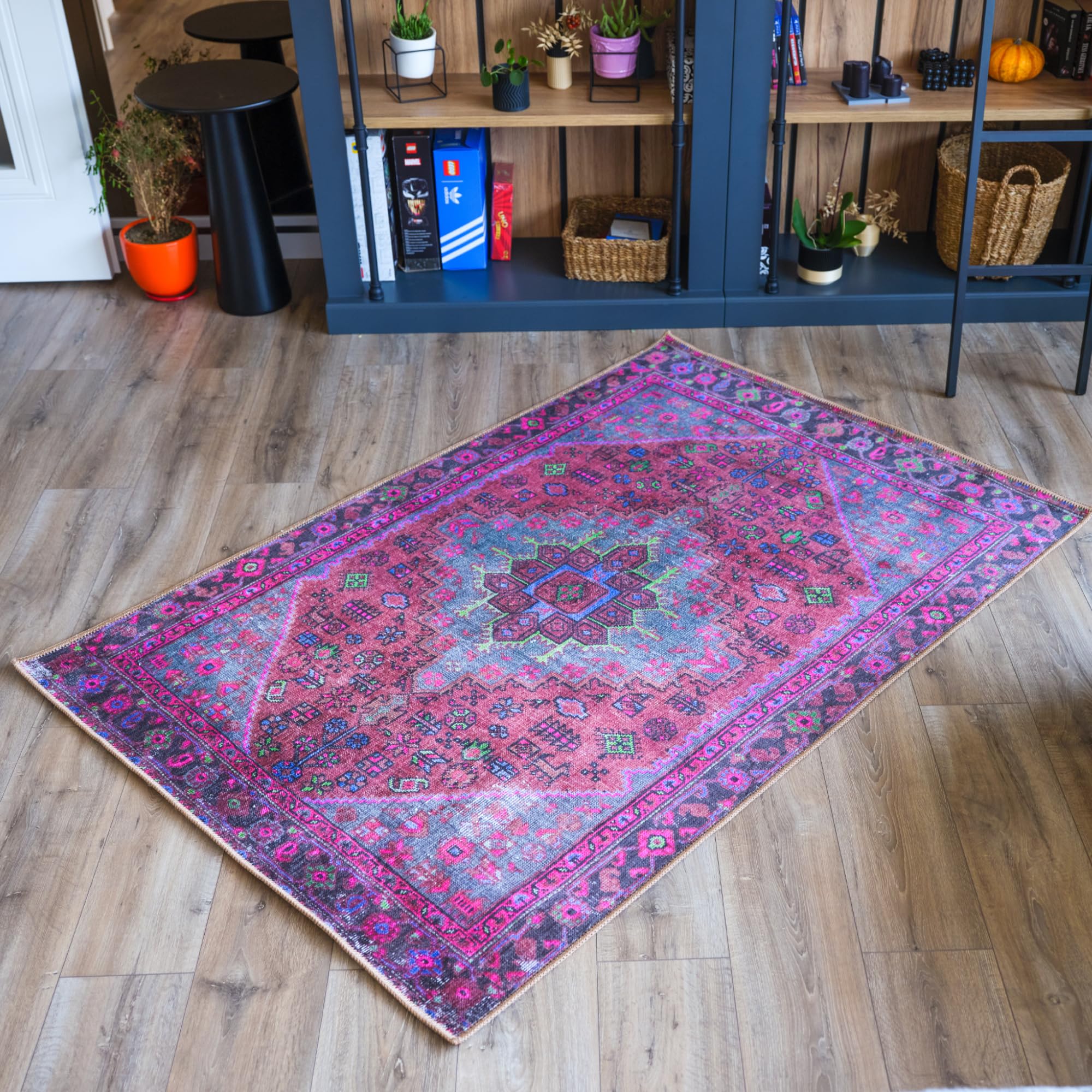 Foto 3 pulgar | Alfombra Turca Lavable Con Estampado Digital, Color Morado, 60 X 90 Cm - Venta Internacional.