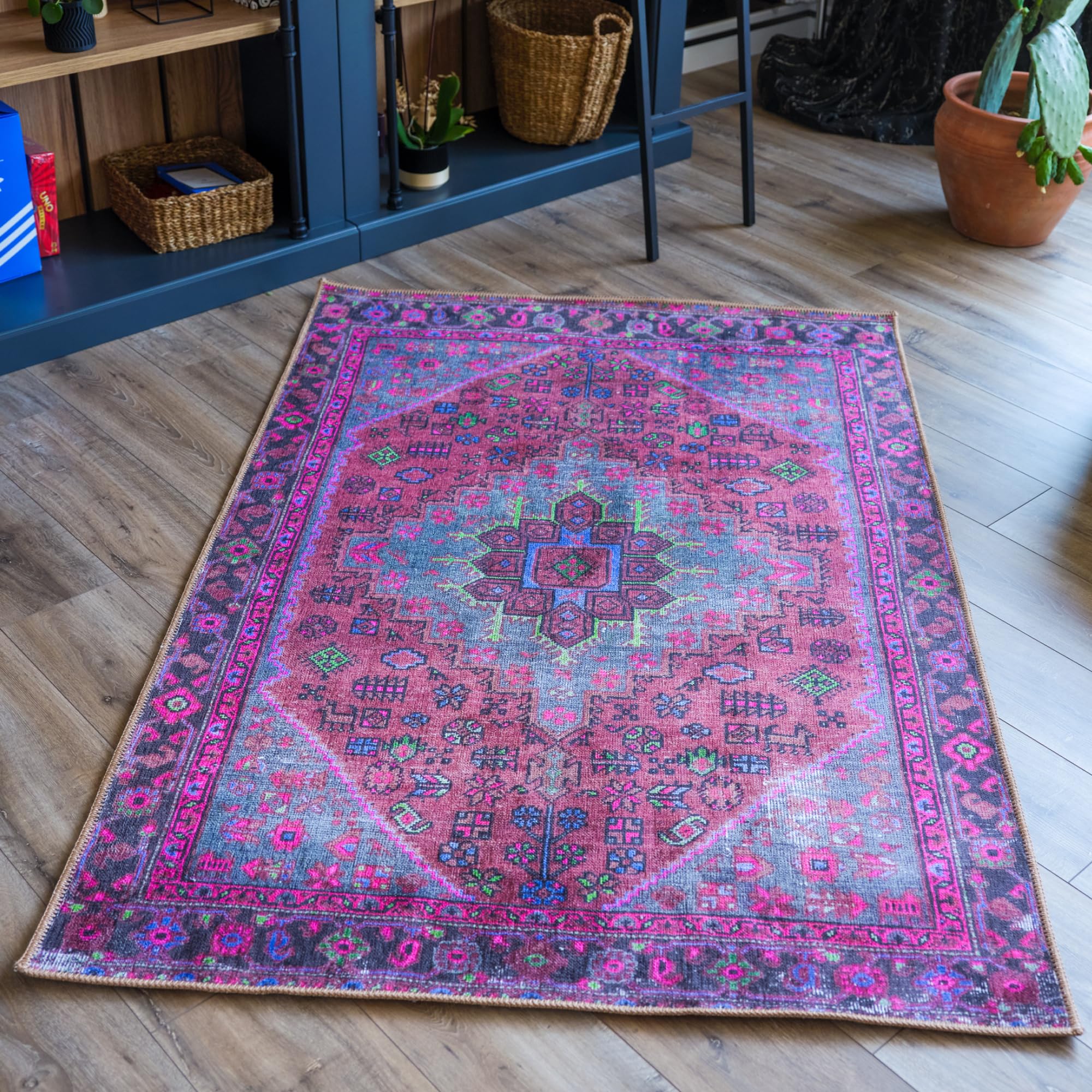 Foto 4 pulgar | Alfombra Turca Lavable Con Estampado Digital, Color Morado, 60 X 90 Cm - Venta Internacional.