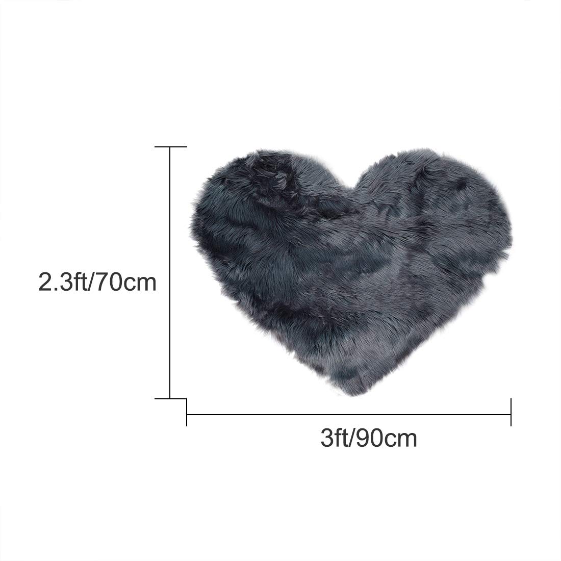 Foto 6 pulgar | Alfombra Gris Uxcell de Corazón-Venta Internacional