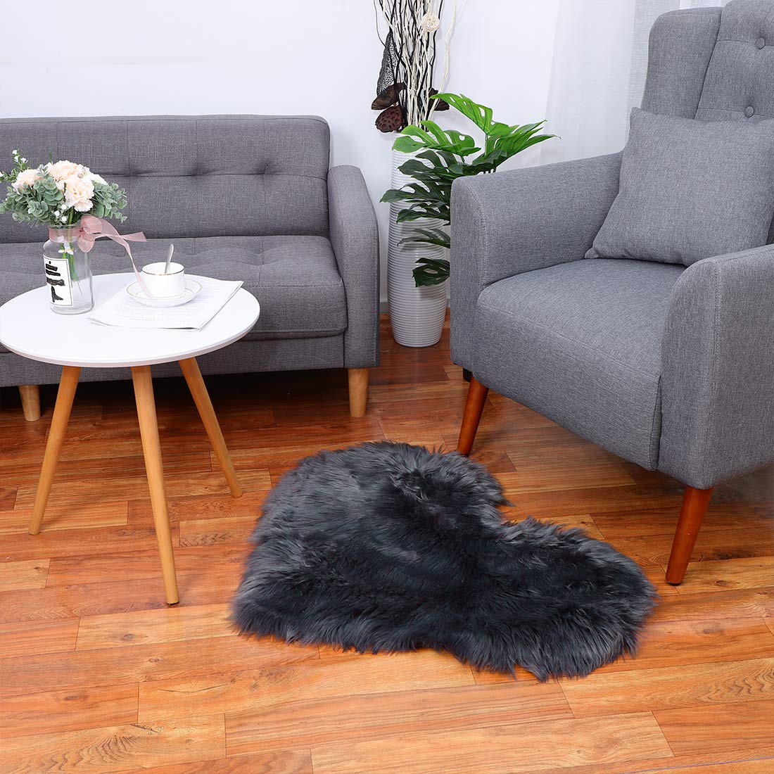 Foto 6 | Alfombra Gris Uxcell de Corazón-Venta Internacional