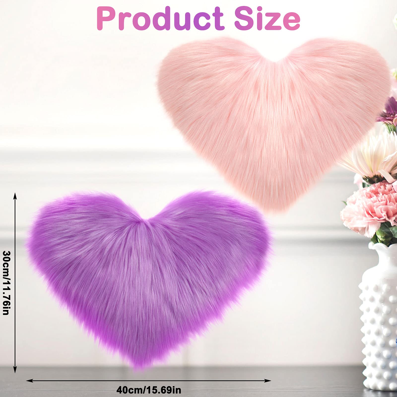 Foto 3 pulgar | Alfombra Mudder Fluffy con Forma de Corazón Sintético 30 X 40 cm 2 Piezas - Venta Internacional