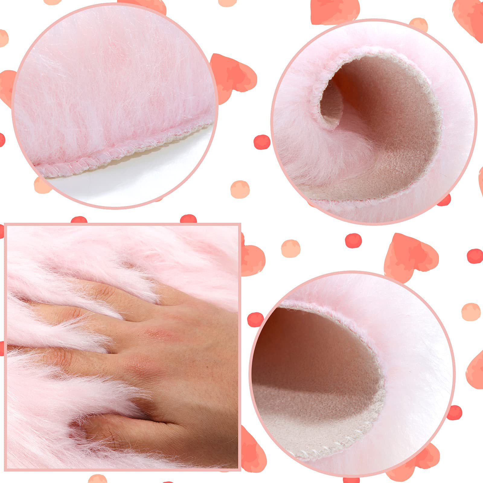 Foto 4 pulgar | Alfombra Mudder Fluffy con Forma de Corazón Sintético 30 X 40 cm 2 Piezas - Venta Internacional