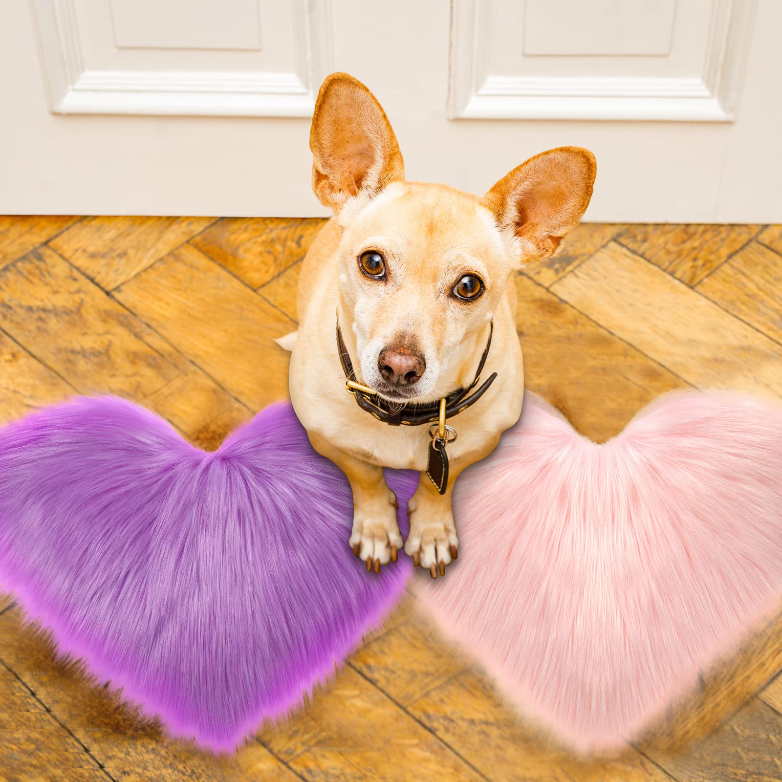 Foto 8 pulgar | Alfombra Mudder Fluffy con Forma de Corazón Sintético 30 X 40 cm 2 Piezas - Venta Internacional
