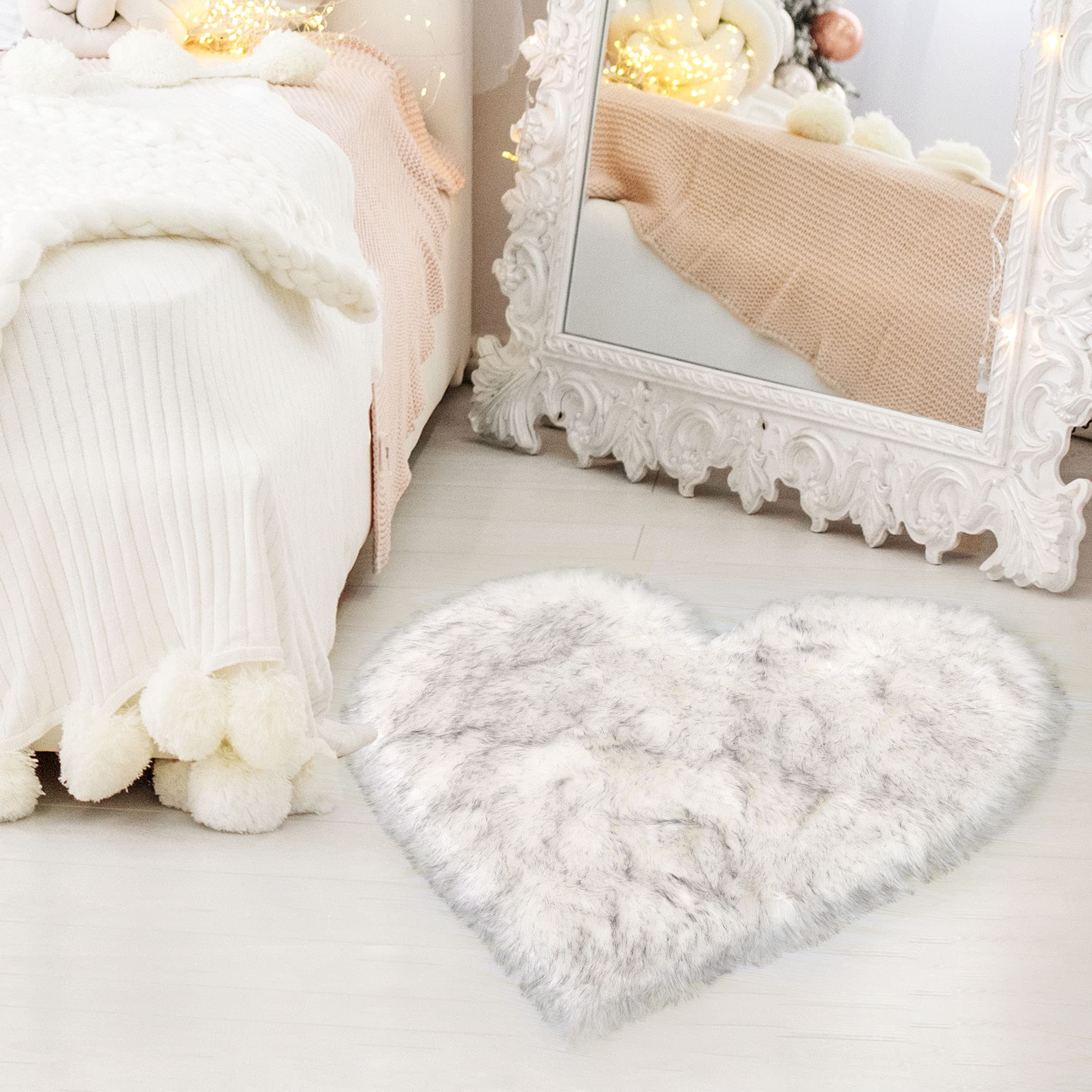 Foto 3 pulgar | Alfombra Blanca Uxcell de Corazón-Venta Internacional