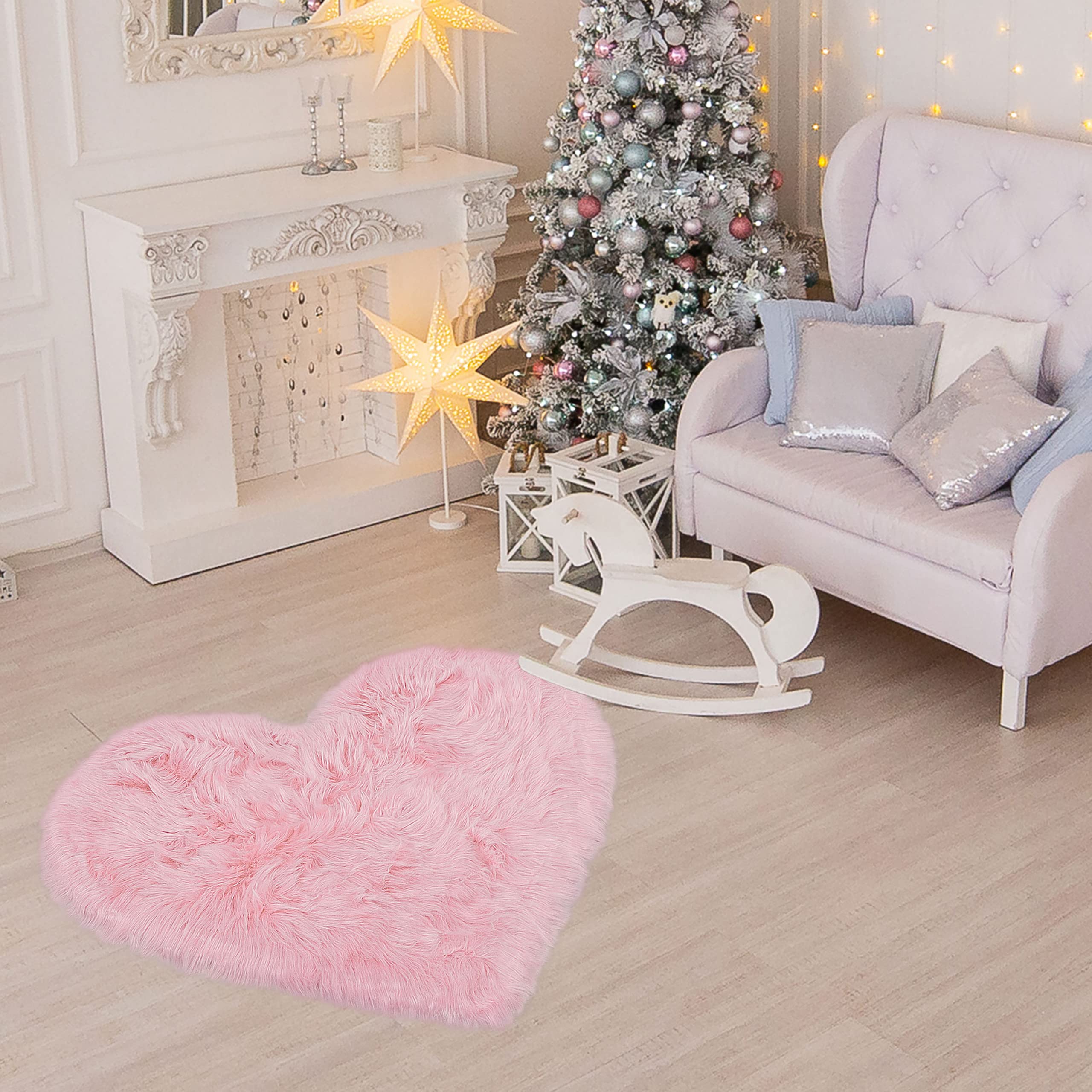 Foto 4 pulgar | Alfombra Rosa Uxcell de Corazón-Venta Internacional