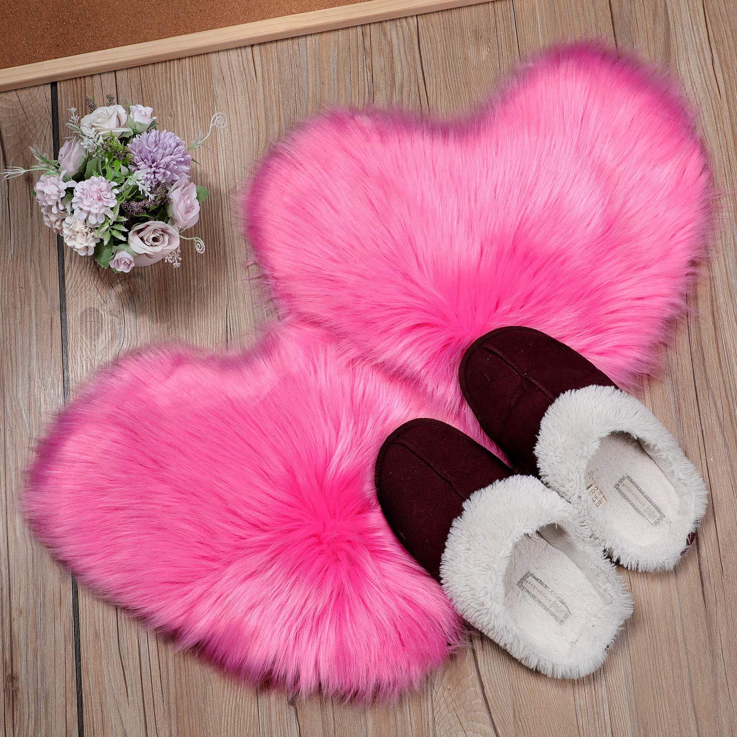 Foto 6 pulgar | Alfombra Mudder Rosa de Piel Sintética en Forma de Corazón 30 X 40 cm 2 Piezas - Venta Internacional