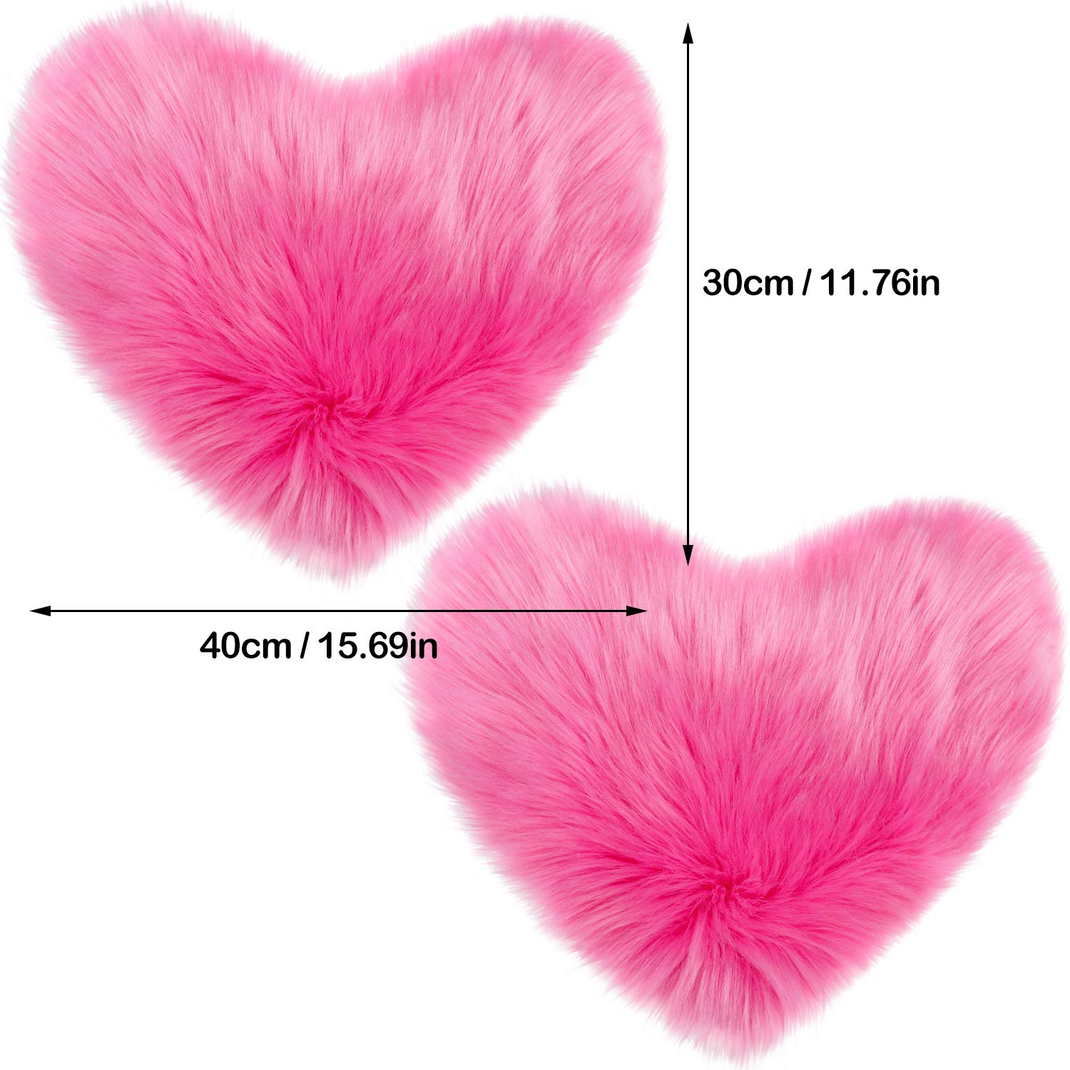 Foto 7 pulgar | Alfombra Mudder Rosa de Piel Sintética en Forma de Corazón 30 X 40 cm 2 Piezas - Venta Internacional