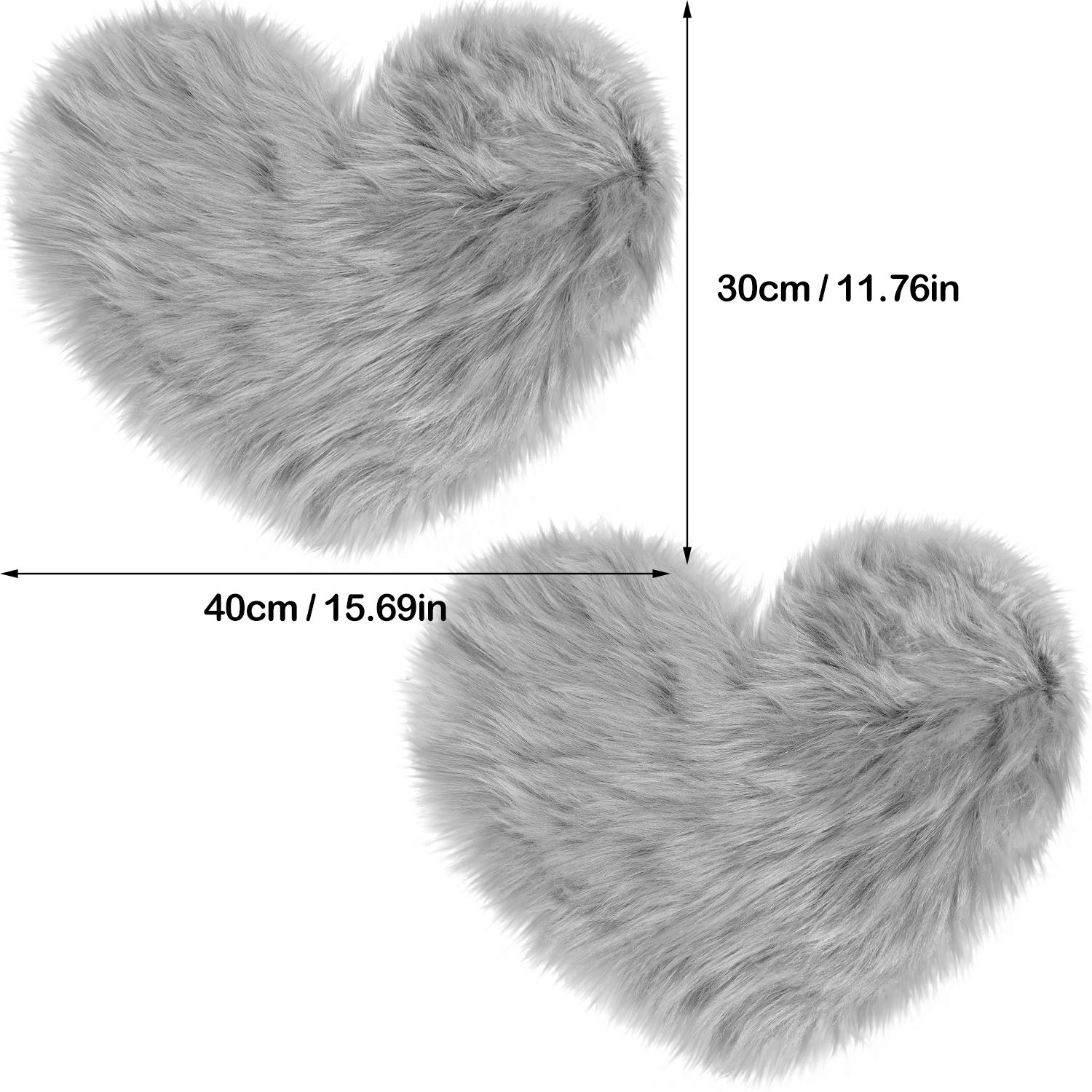 Foto 7 pulgar | Alfombra Mudder Gris de Piel Sintética en Forma de Corazón 30 X 40 cm 2 Piezas - Venta Internacional
