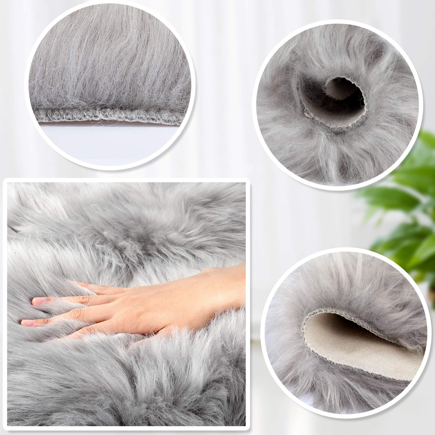 Foto 8 pulgar | Alfombra Mudder Gris de Piel Sintética en Forma de Corazón 30 X 40 cm 2 Piezas - Venta Internacional