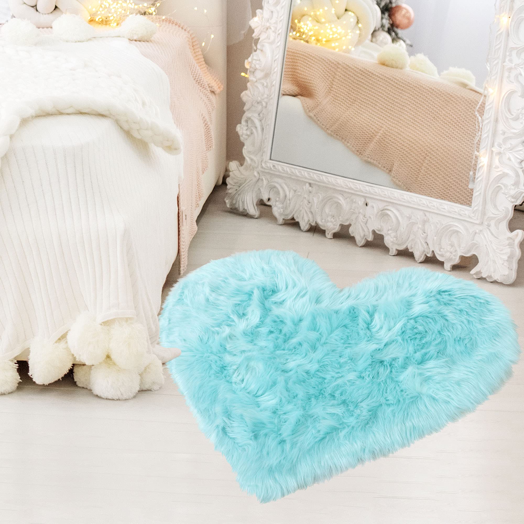 Foto 2 | Alfombra Azul Uxcell de Corazón-Venta Internacional