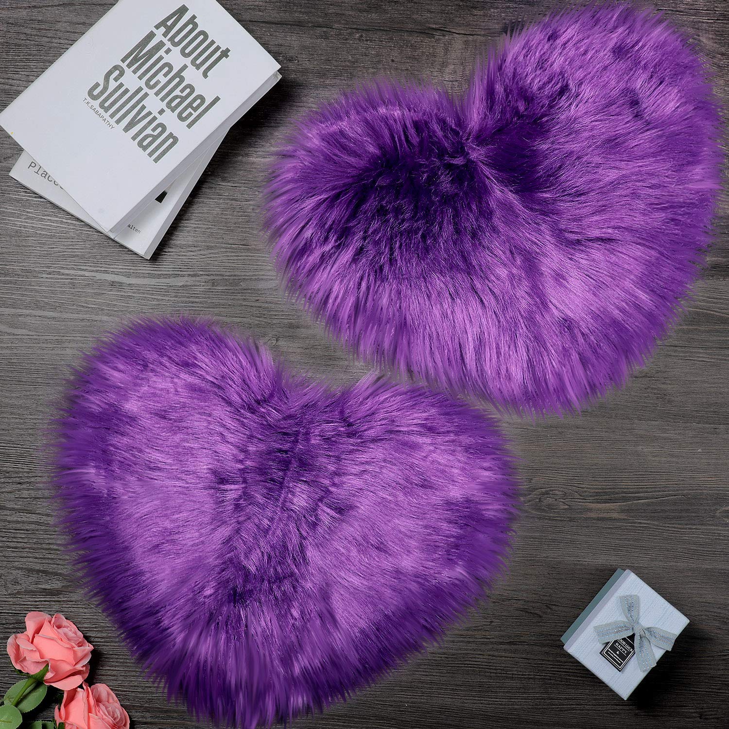 Tapete Mudder Morado Piel Sintética en Forma de Corazón 30 X 40 cm 2 Piezas - Venta Internacional